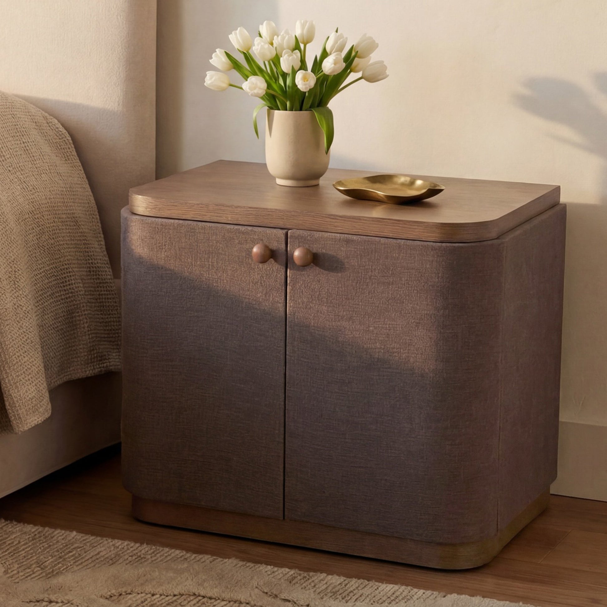Simone Brown Nightstand - Ornate Home