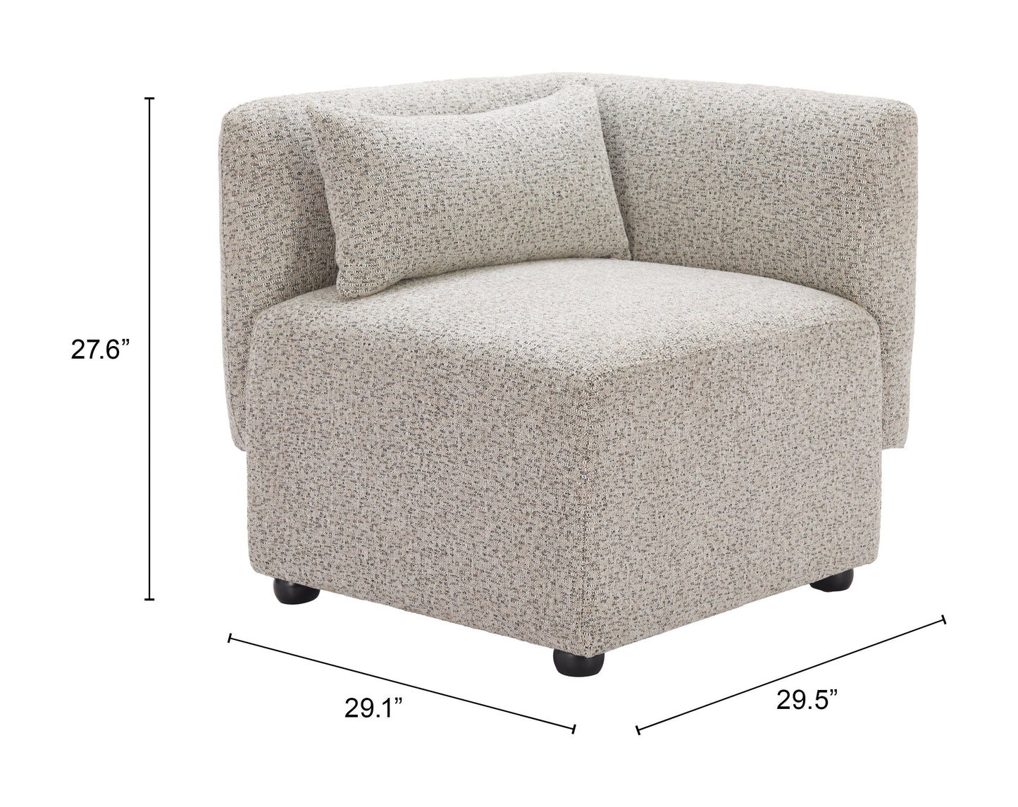 Simu Dune Greige Corner Chair - Ornate Home