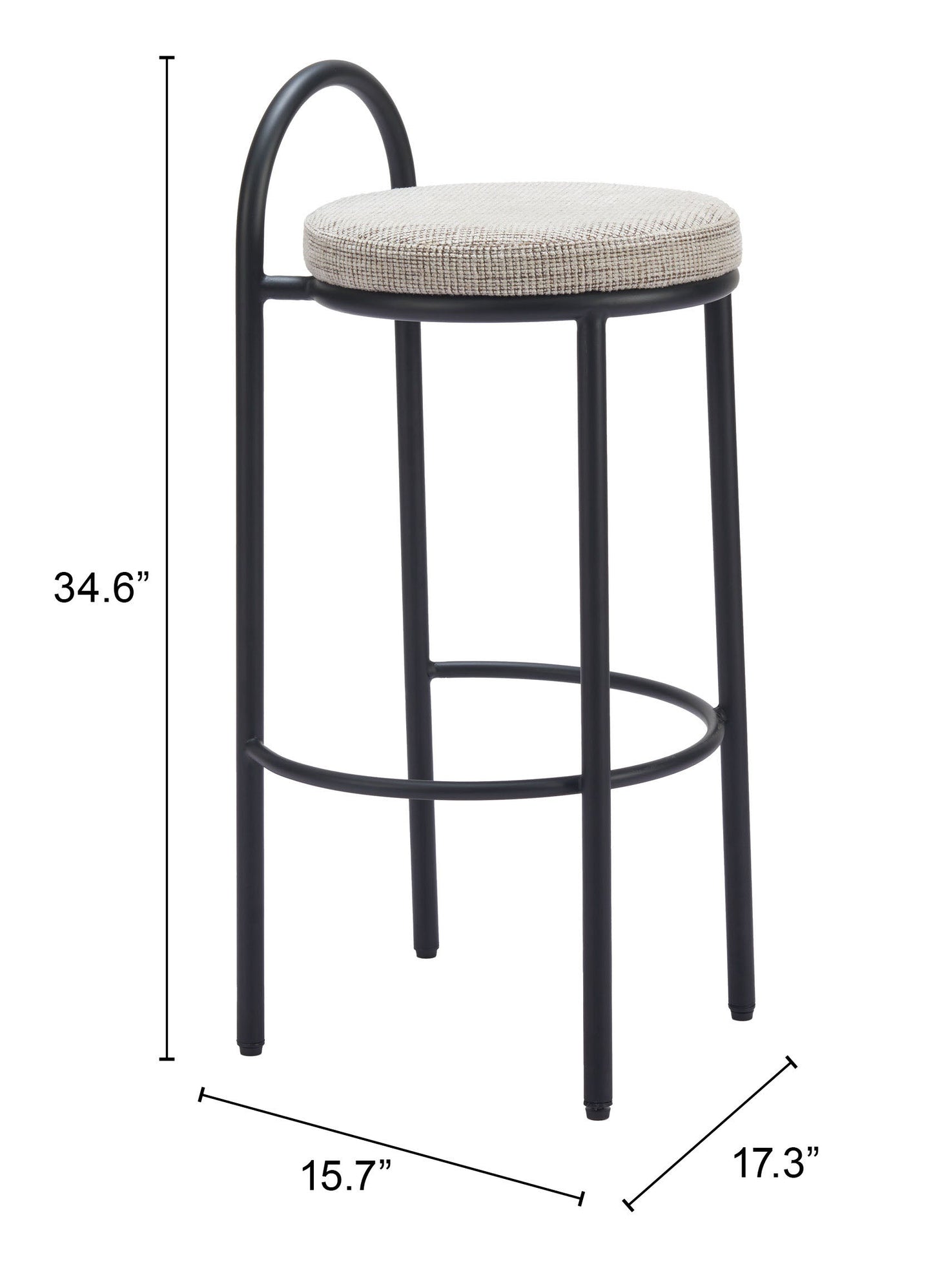 Sisal Beige Tweed Barstool (Set of 2) - Ornate Home