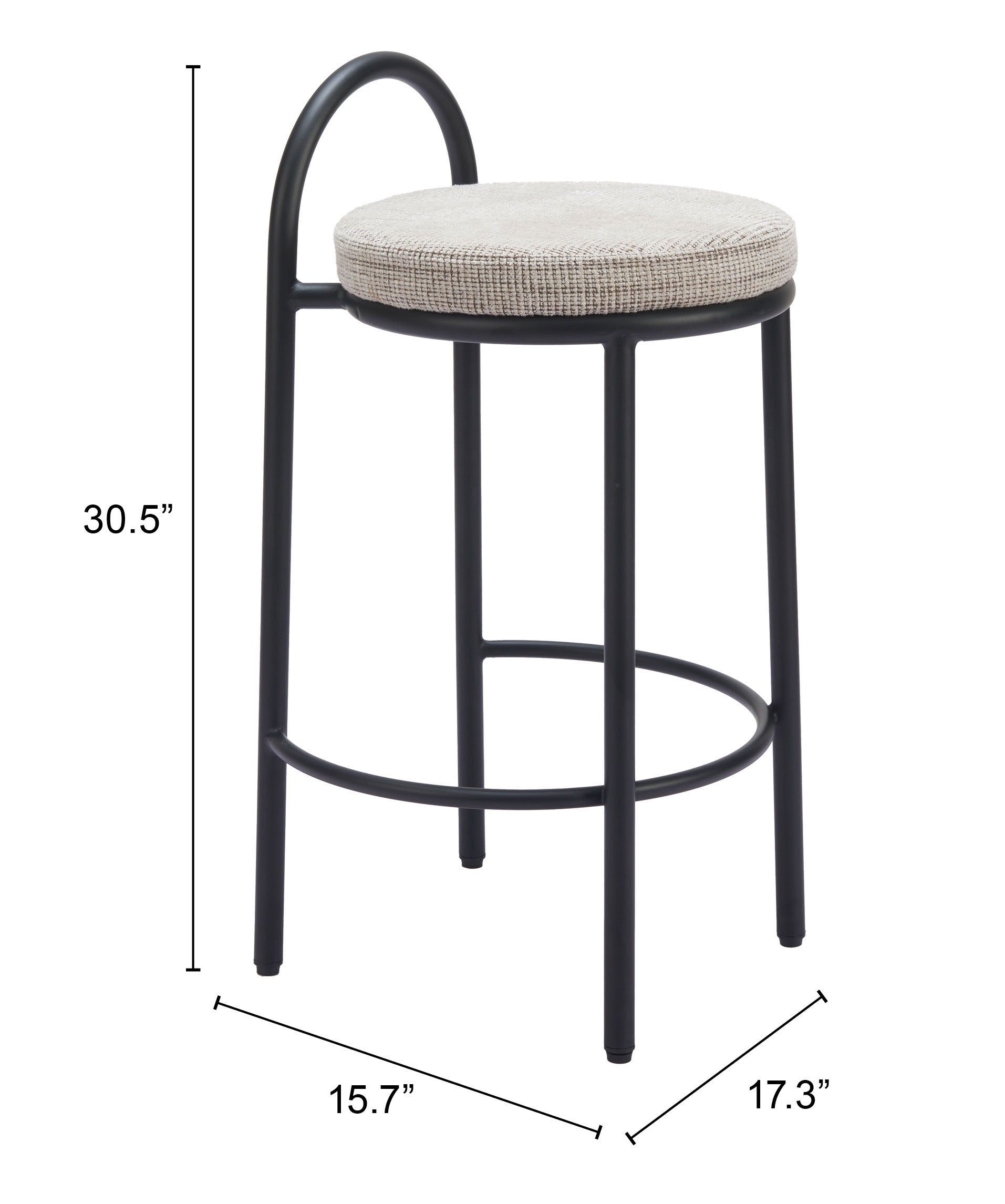 Sisal Beige Tweed Counter Stool (Set of 2) - Ornate Home