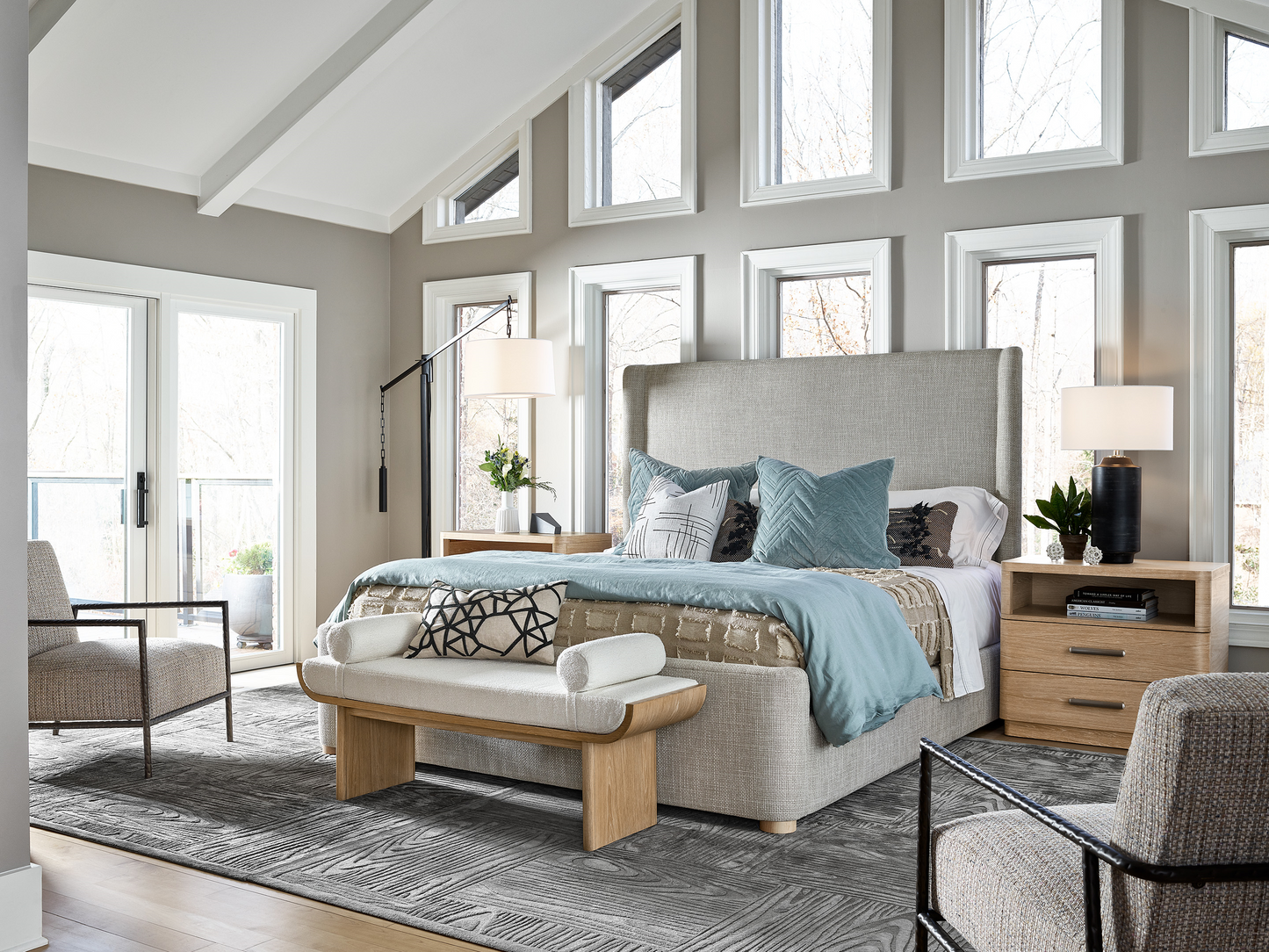 Sischo Ivory/White Oak Bench - Ornate Home