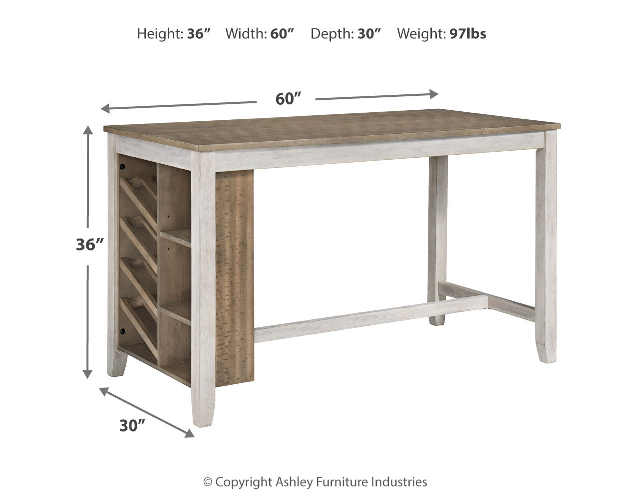 Skempton Two-tone Counter Height Dining Table and 6 Barstools- Viva Furn
