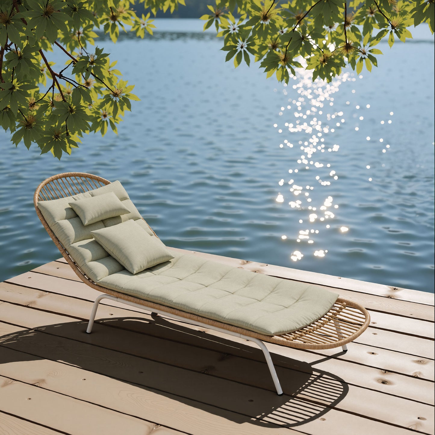 Skim Multicolor Outdoor Chaise Lounge - Ornate Home