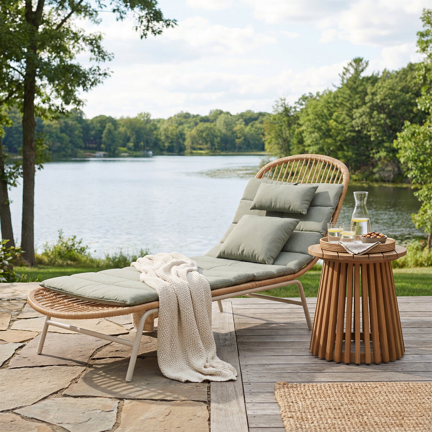 Skim Multicolor Outdoor Chaise Lounge - Ornate Home