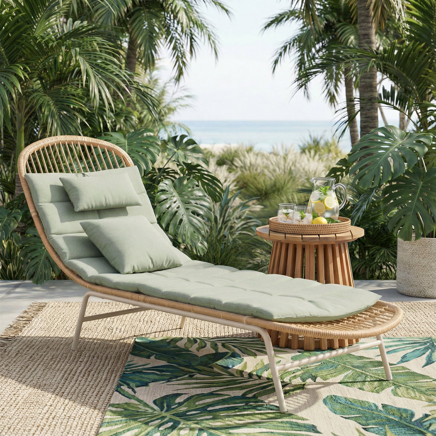 Skim Multicolor Outdoor Chaise Lounge - Ornate Home