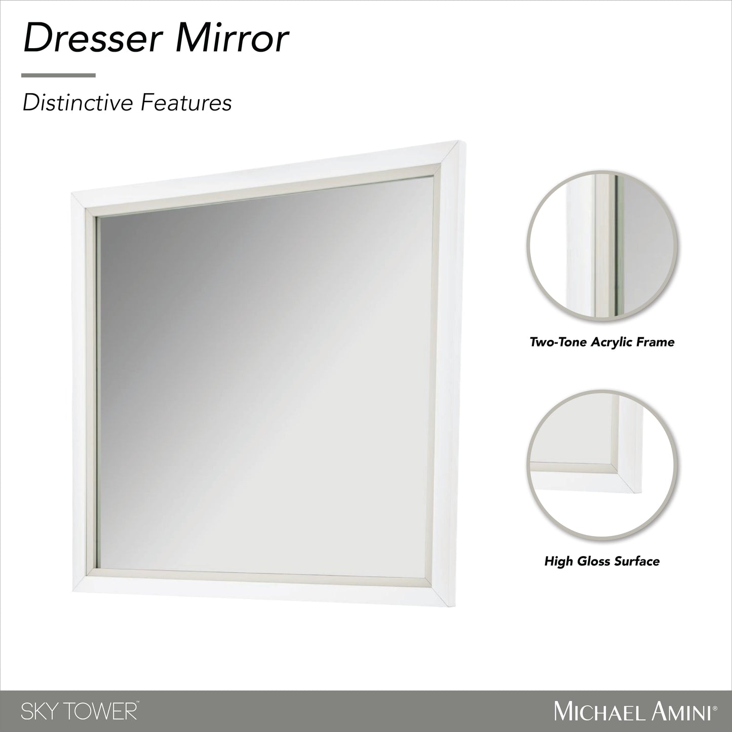 Sky Tower Cloud White Wall Mirror - Ornate Home