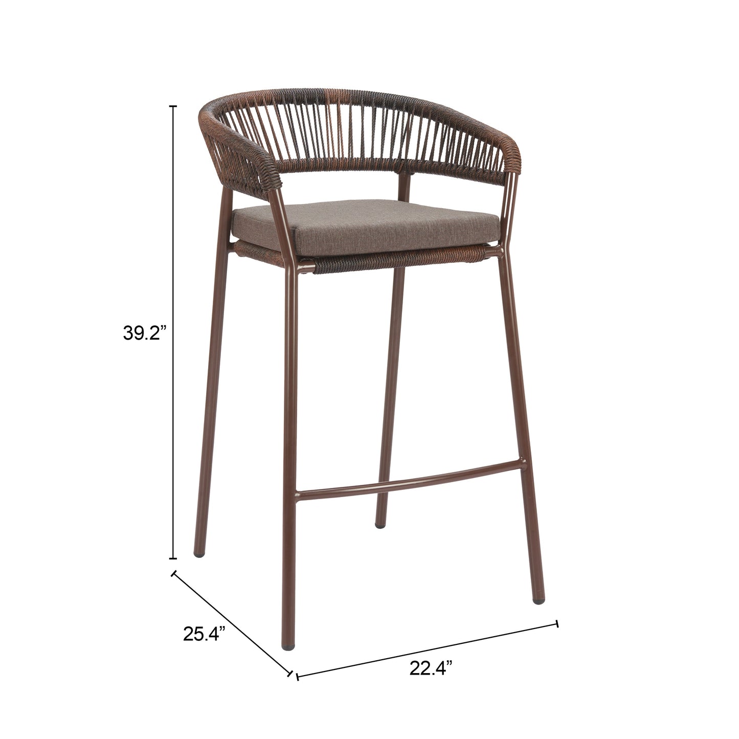 Skye Brown Outdoor Barstool (Set of 2) - Ornate Home