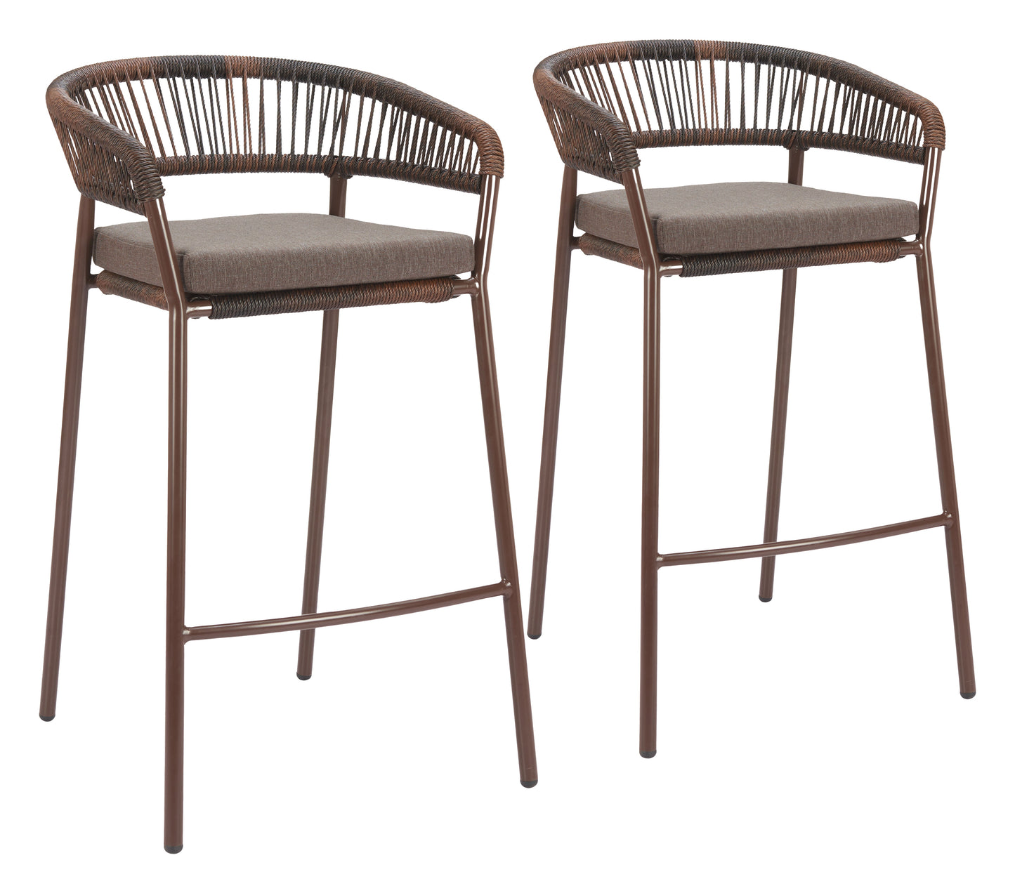 Skye Brown Outdoor Barstool (Set of 2) - Ornate Home