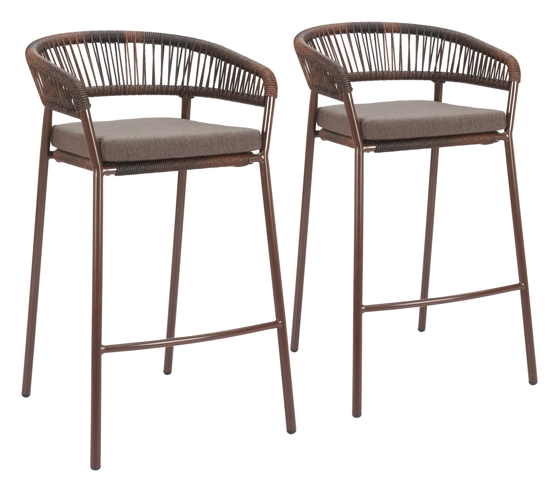 Skye Brown Outdoor Barstool (Set of 2) - Ornate Home