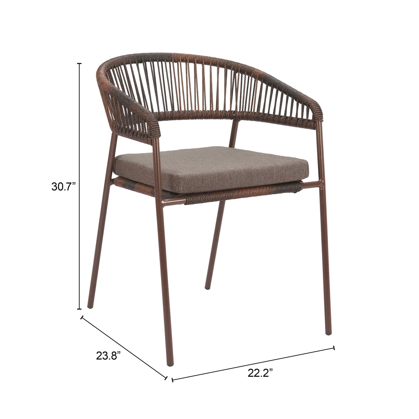 Skye Brown Outdoor Dining Chair (Set of 2) - Ornate Home
