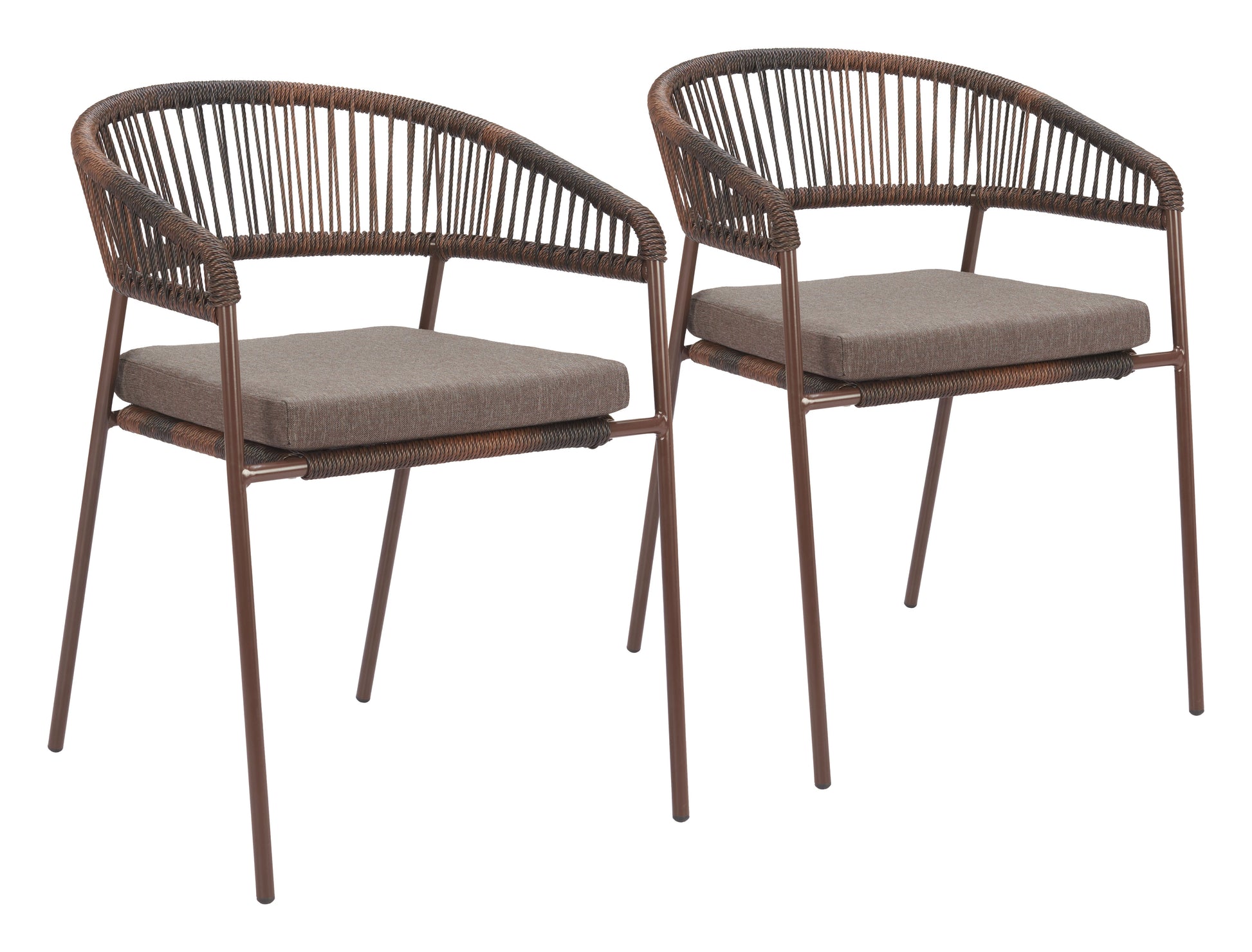 Skye Brown Outdoor Dining Chair (Set of 2) - Ornate Home