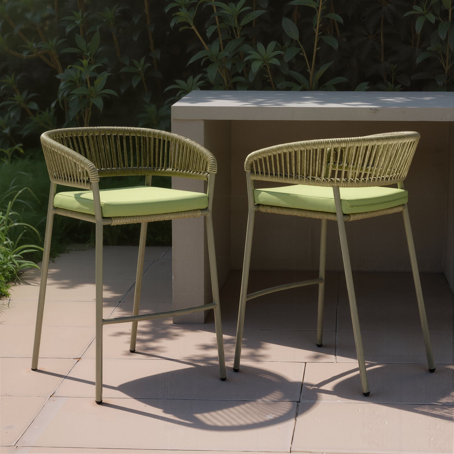 Skye Green Outdoor Barstool (Set of 2) - Ornate Home