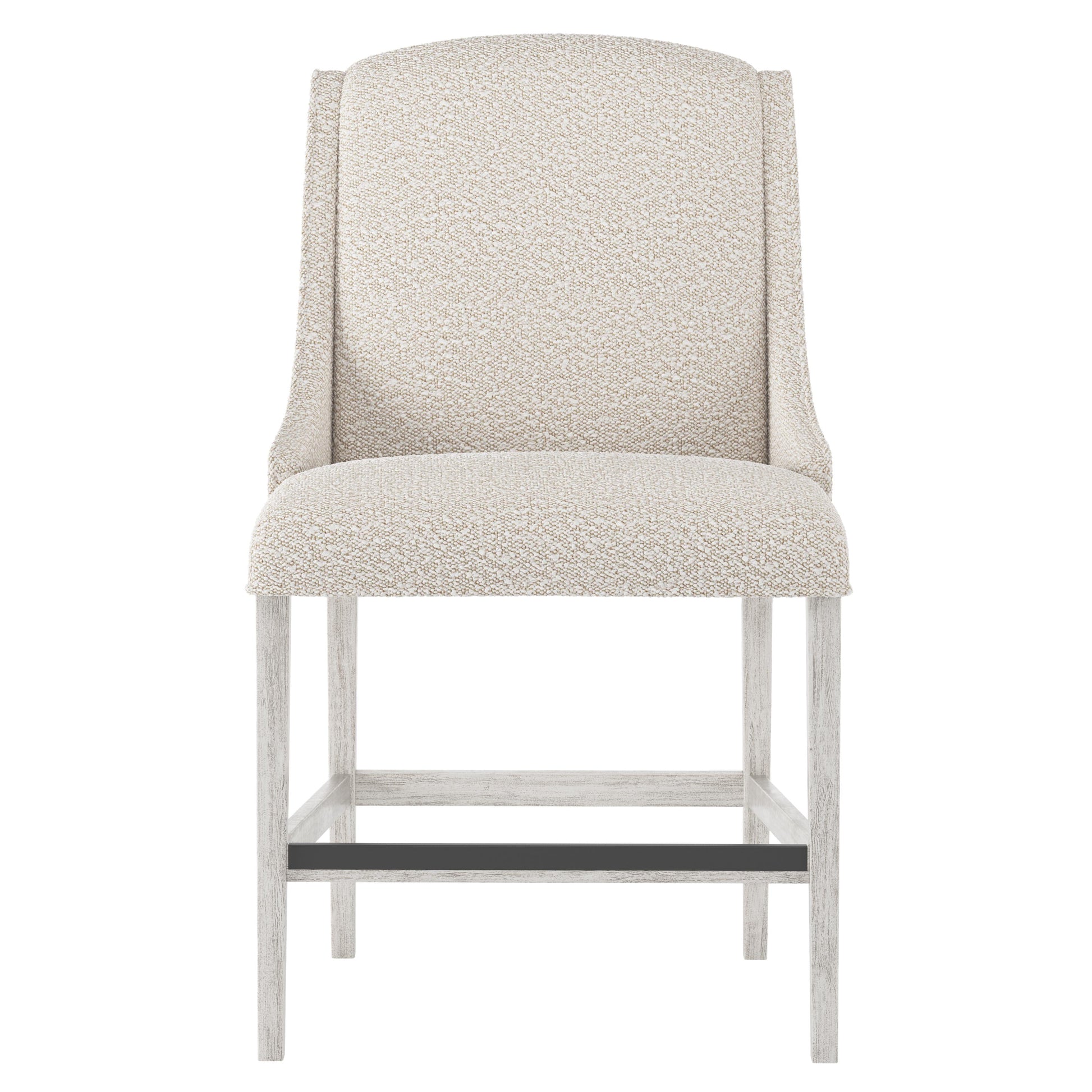 Slope Glacier White/White/Cream Fabric Counter Stool - Ornate Home