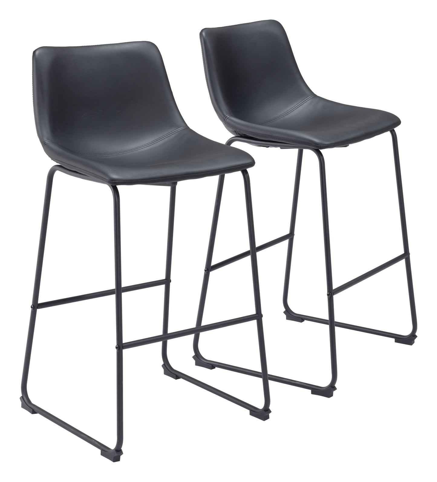 Smart Black Barstool (Set of 2) - Ornate Home