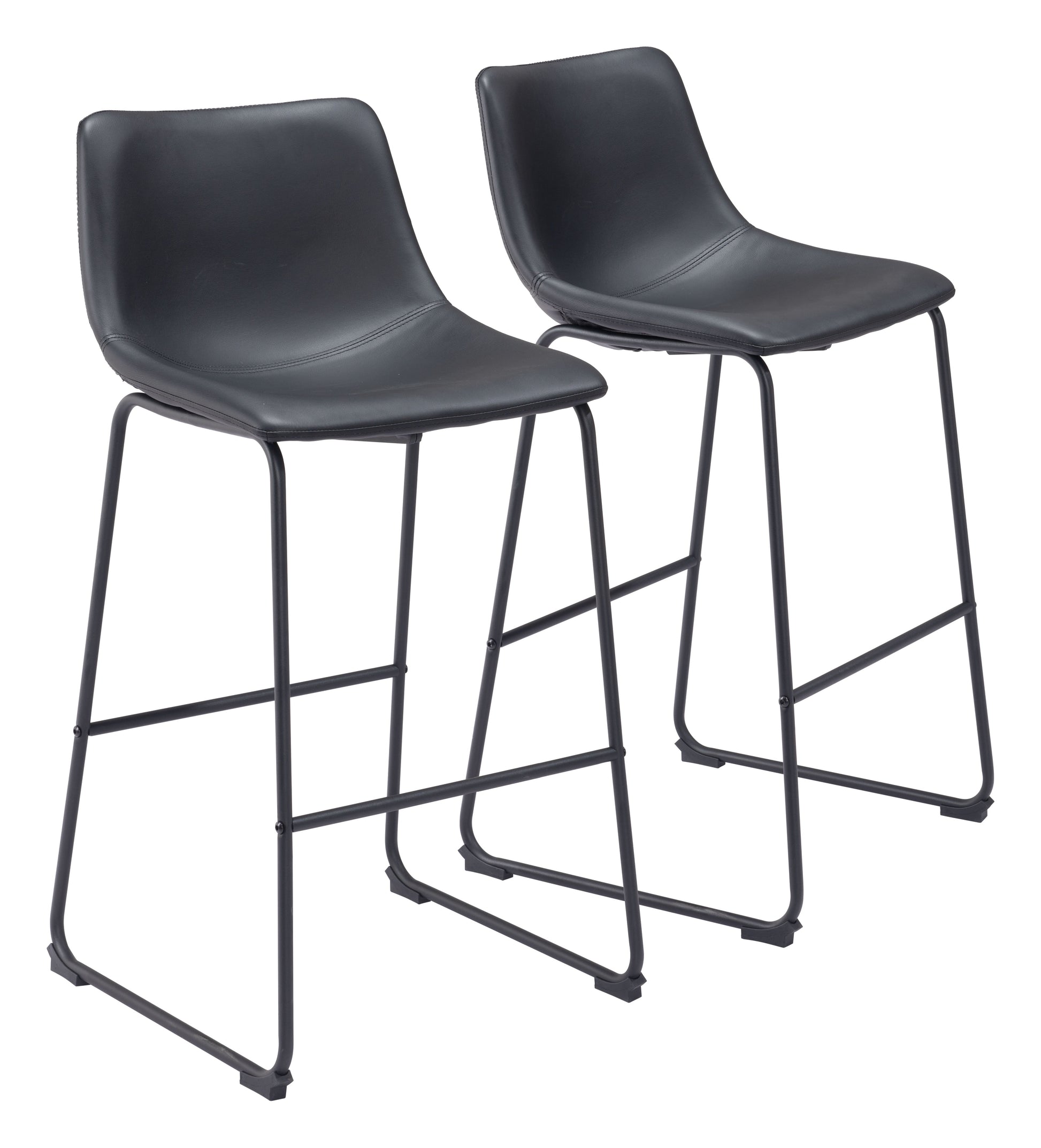 Smart Black Barstool (Set of 2) - Ornate Home