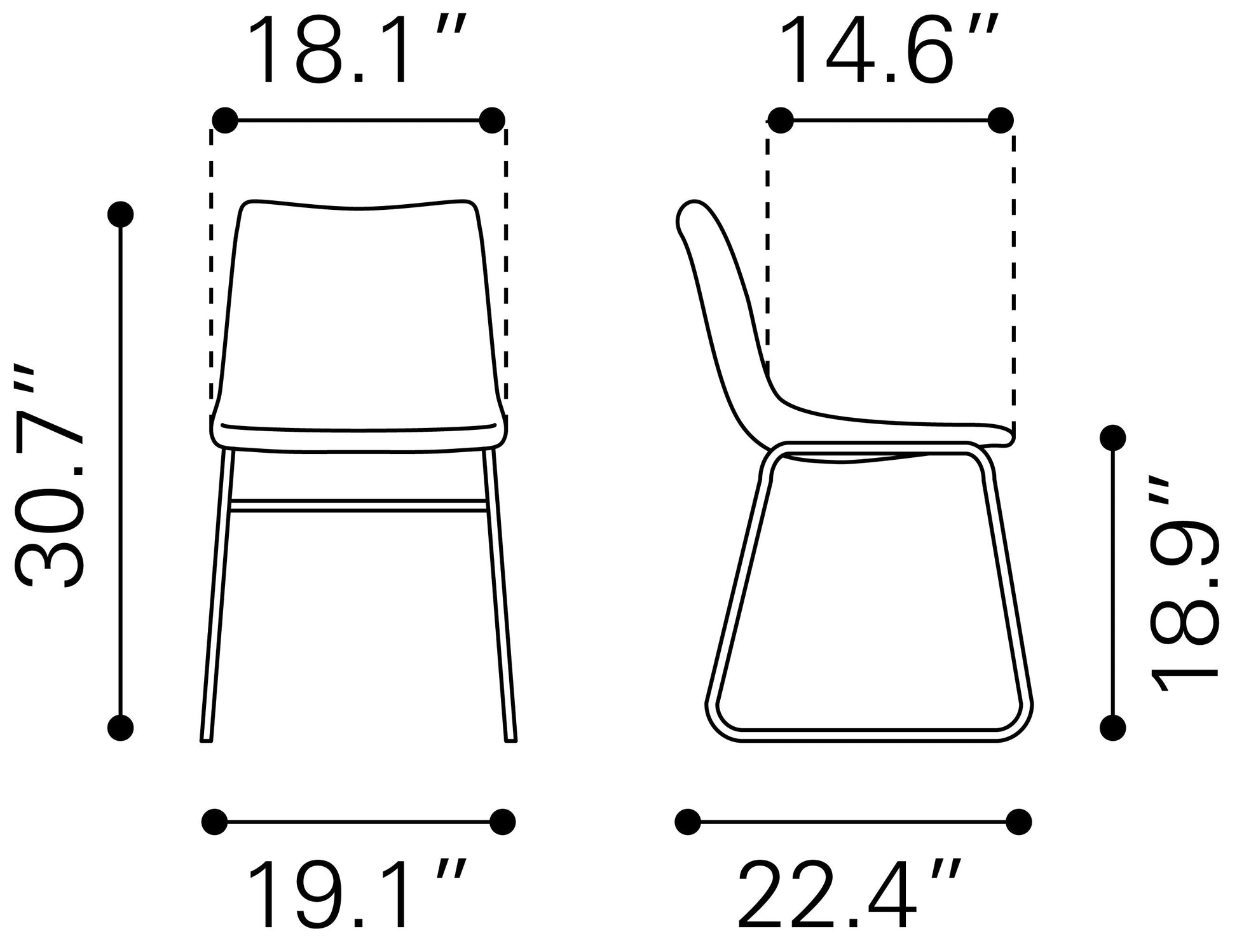 Smart Black Dining Chair (Set of 2) - Ornate Home