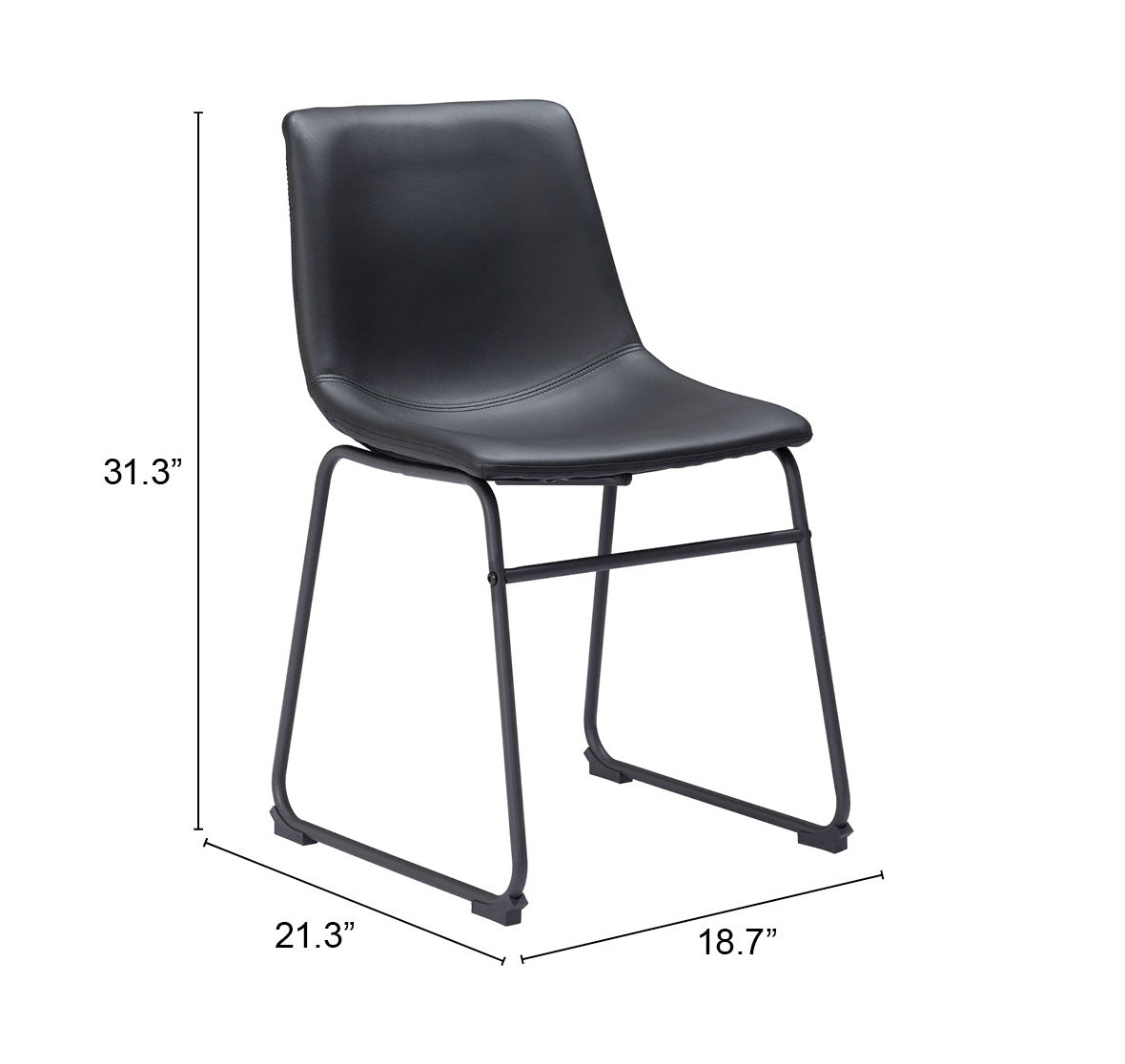 Smart Black Dining Chair (Set of 2) - Ornate Home
