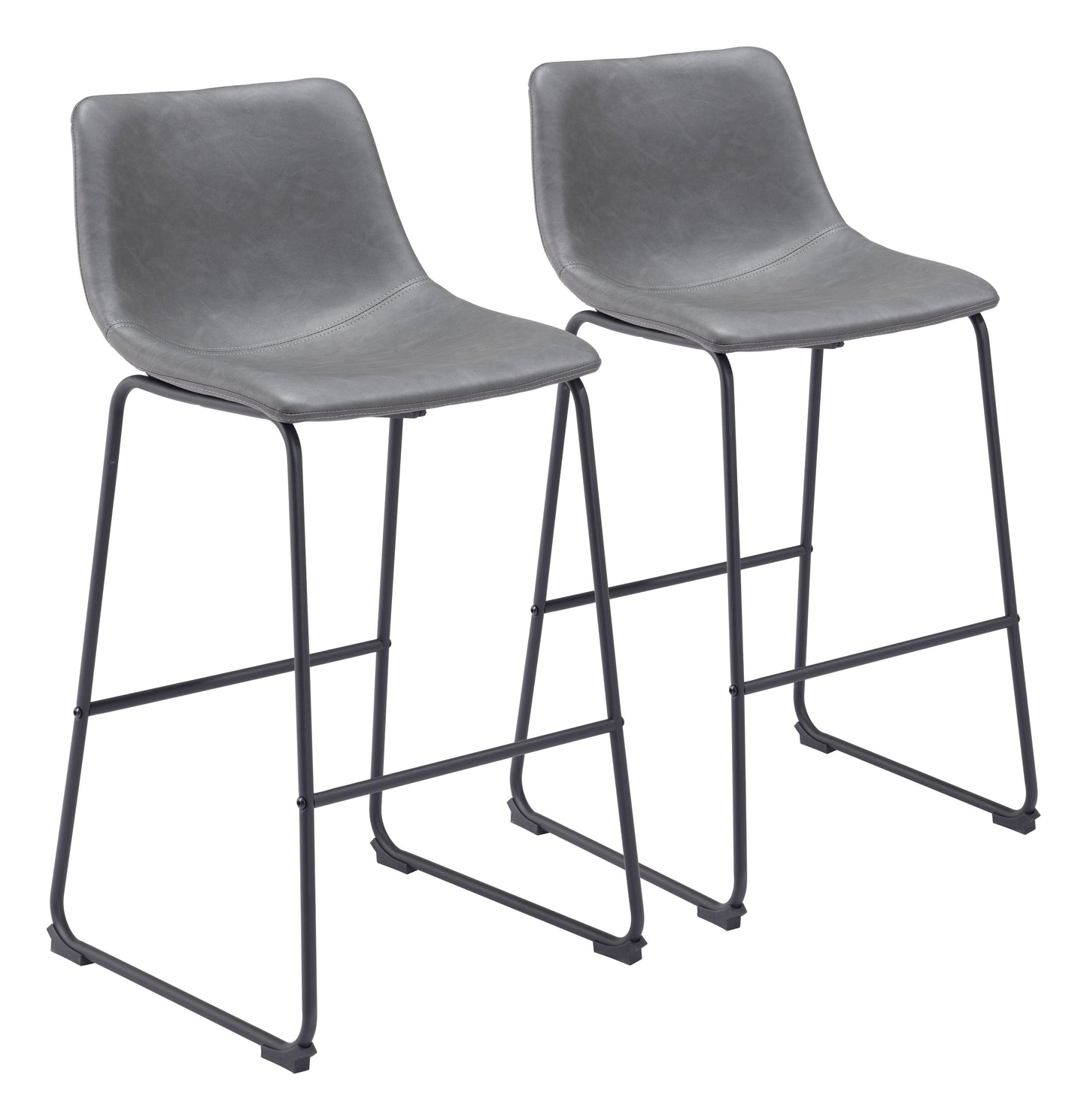 Smart Charcoal Barstool (Set of 2) - Ornate Home