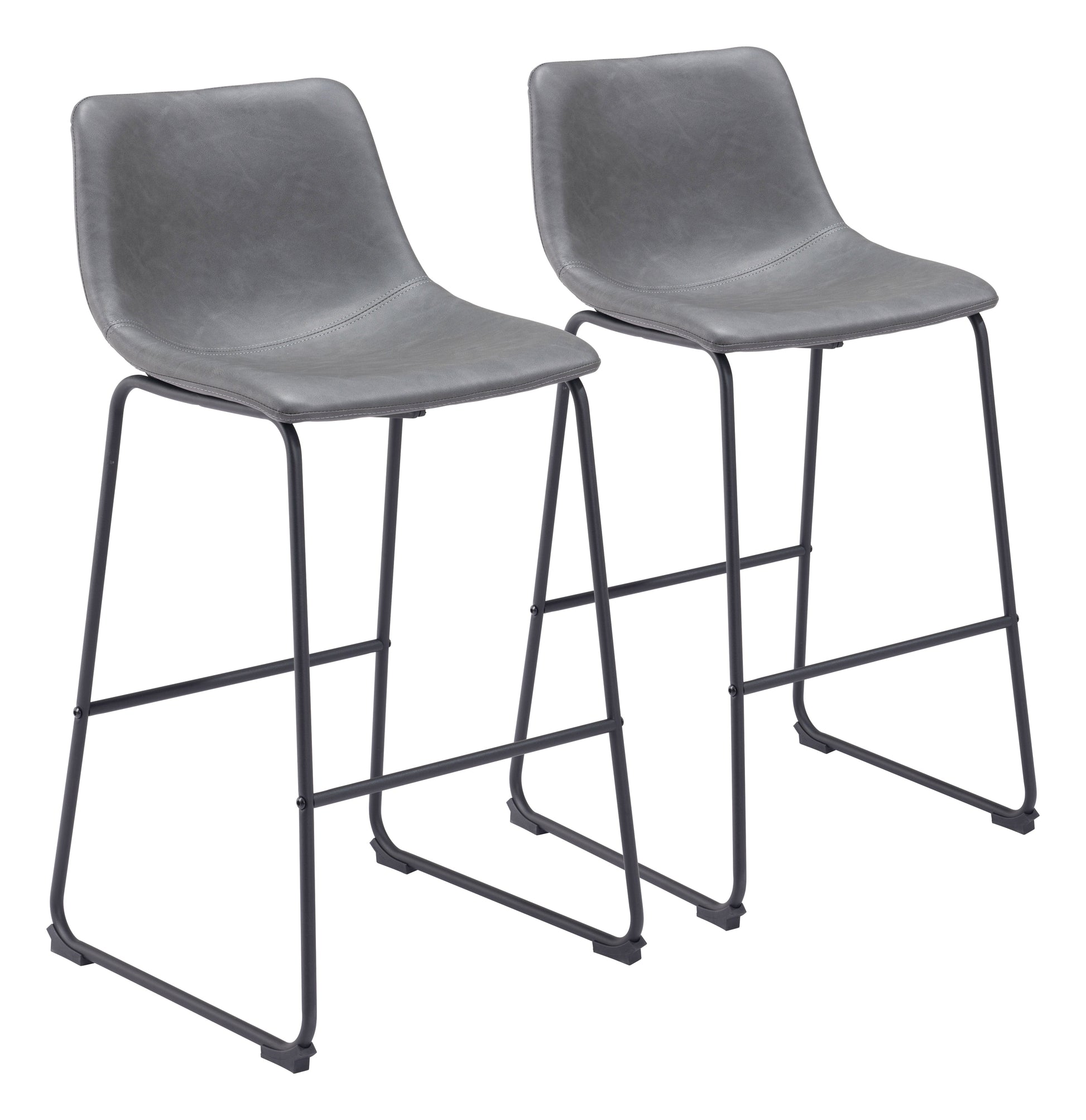 Smart Charcoal Barstool (Set of 2) - Ornate Home