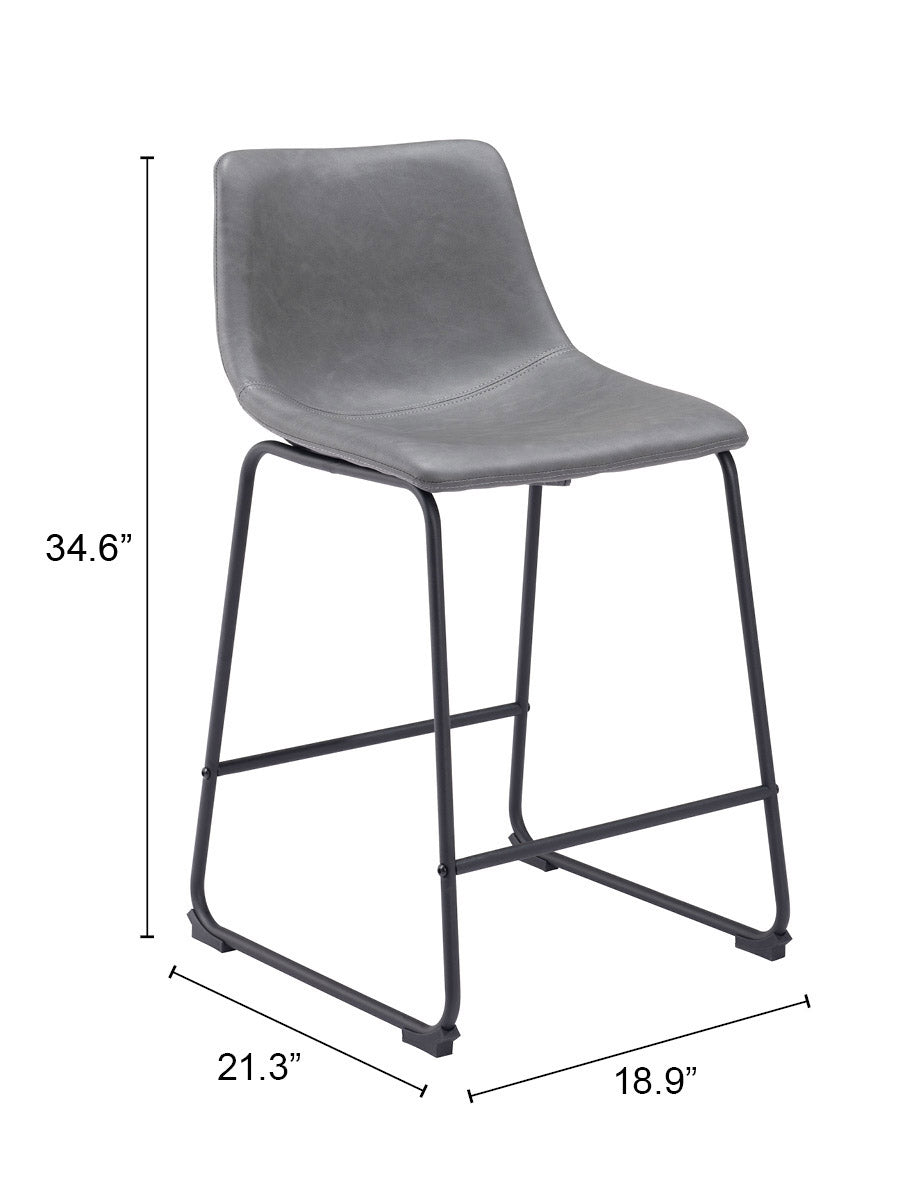 Smart Charcoal Counter Stool (Set of 2) - Ornate Home