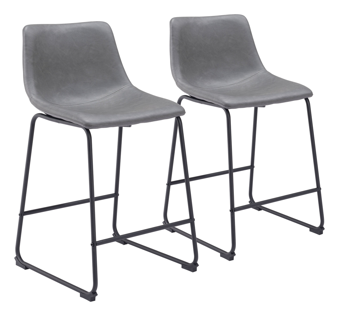 Smart Charcoal Counter Stool (Set of 2) - Ornate Home