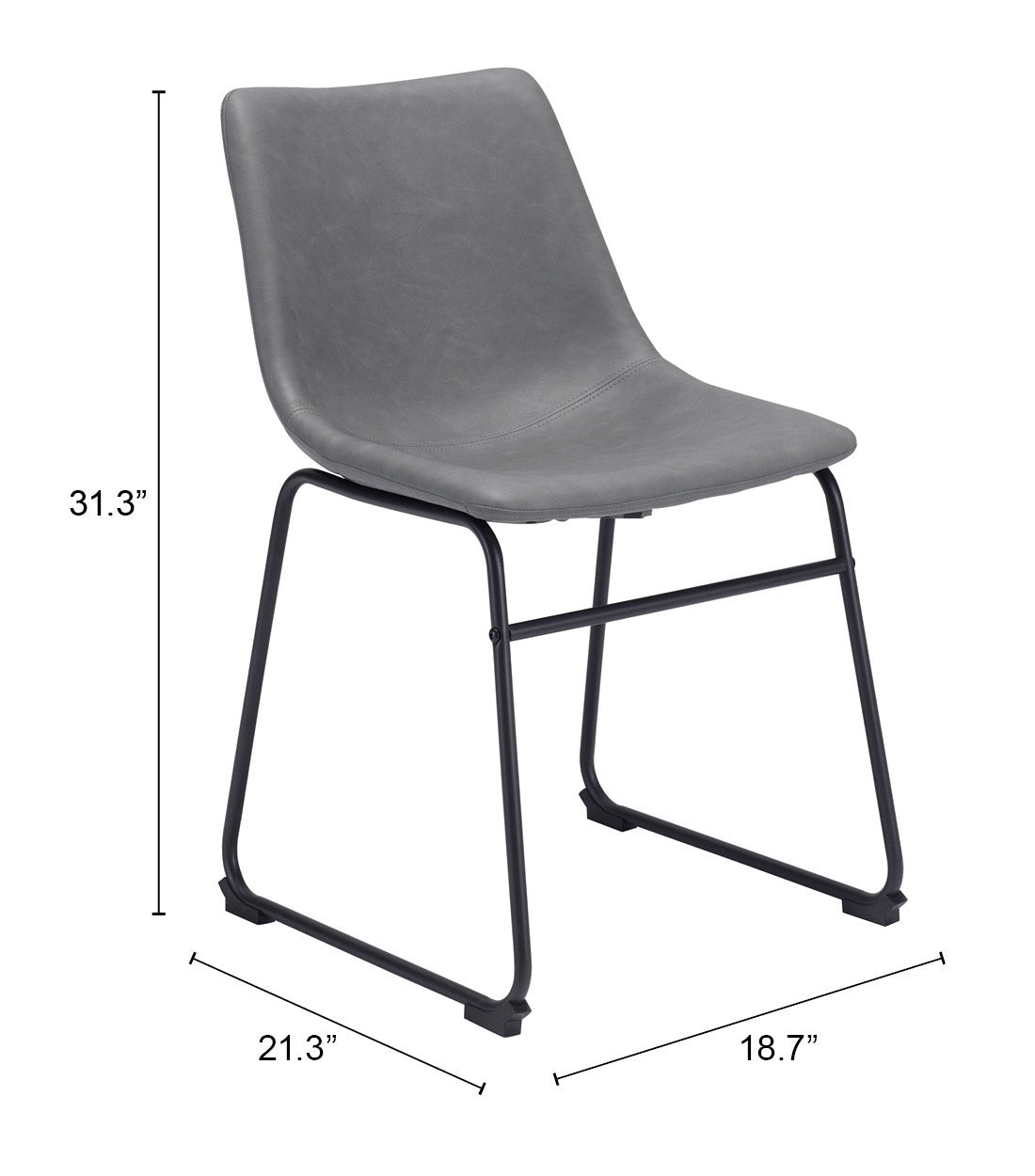 Smart Charcoal Dining Chair (Set of 2) - Ornate Home