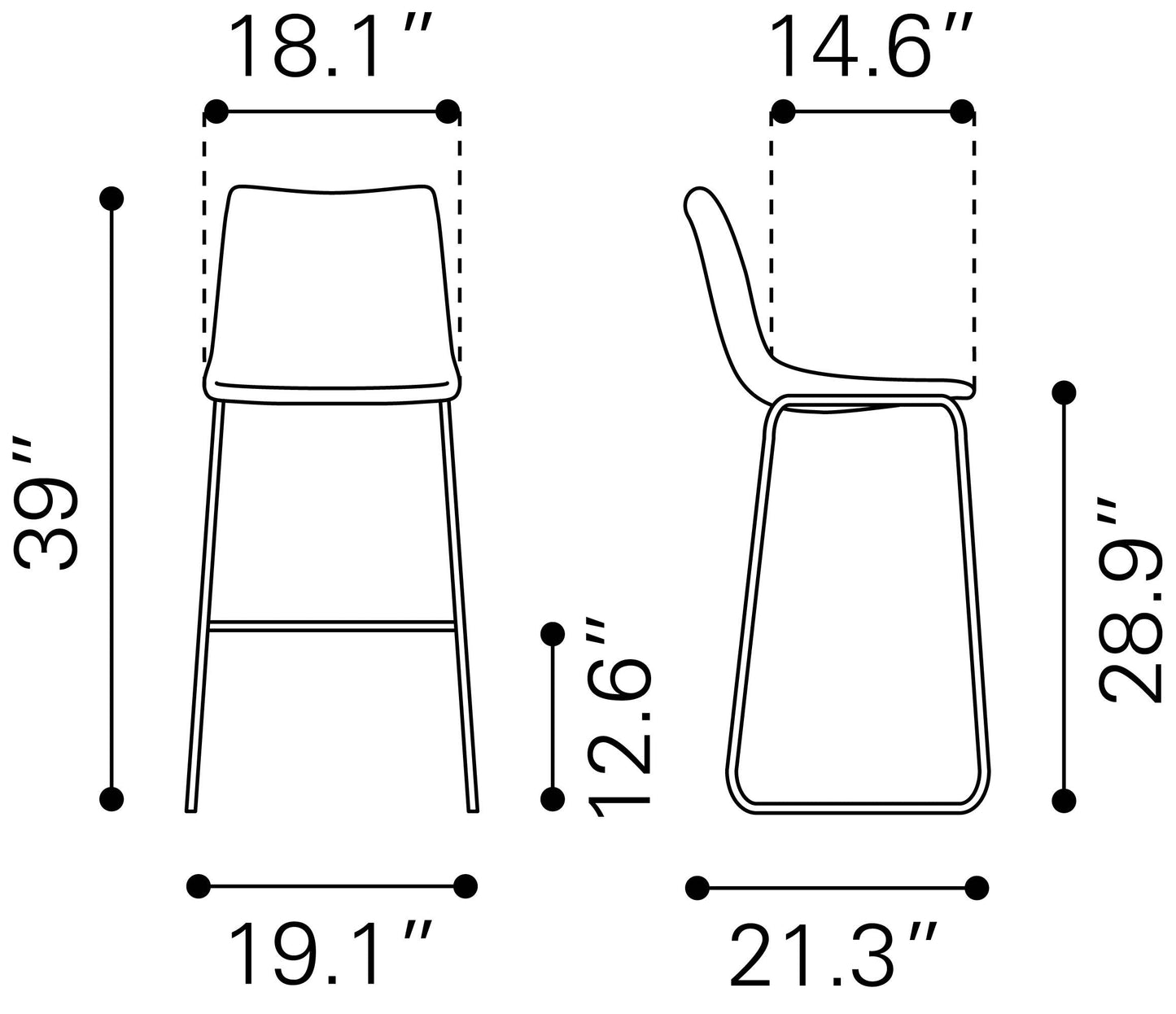 Smart Vintage Espresso Barstool (Set of 2) - Ornate Home