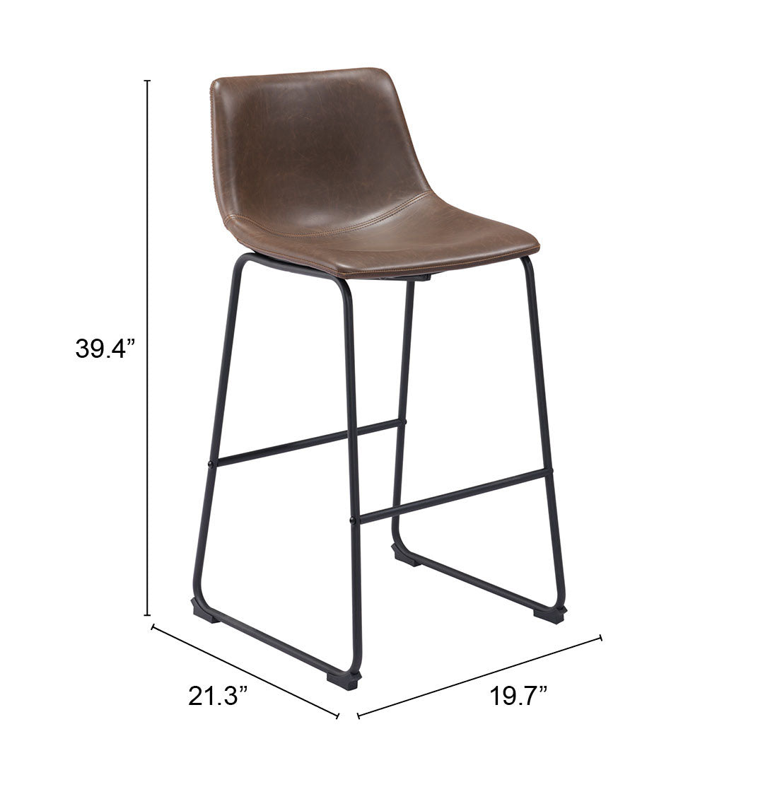Smart Vintage Espresso Barstool (Set of 2) - Ornate Home