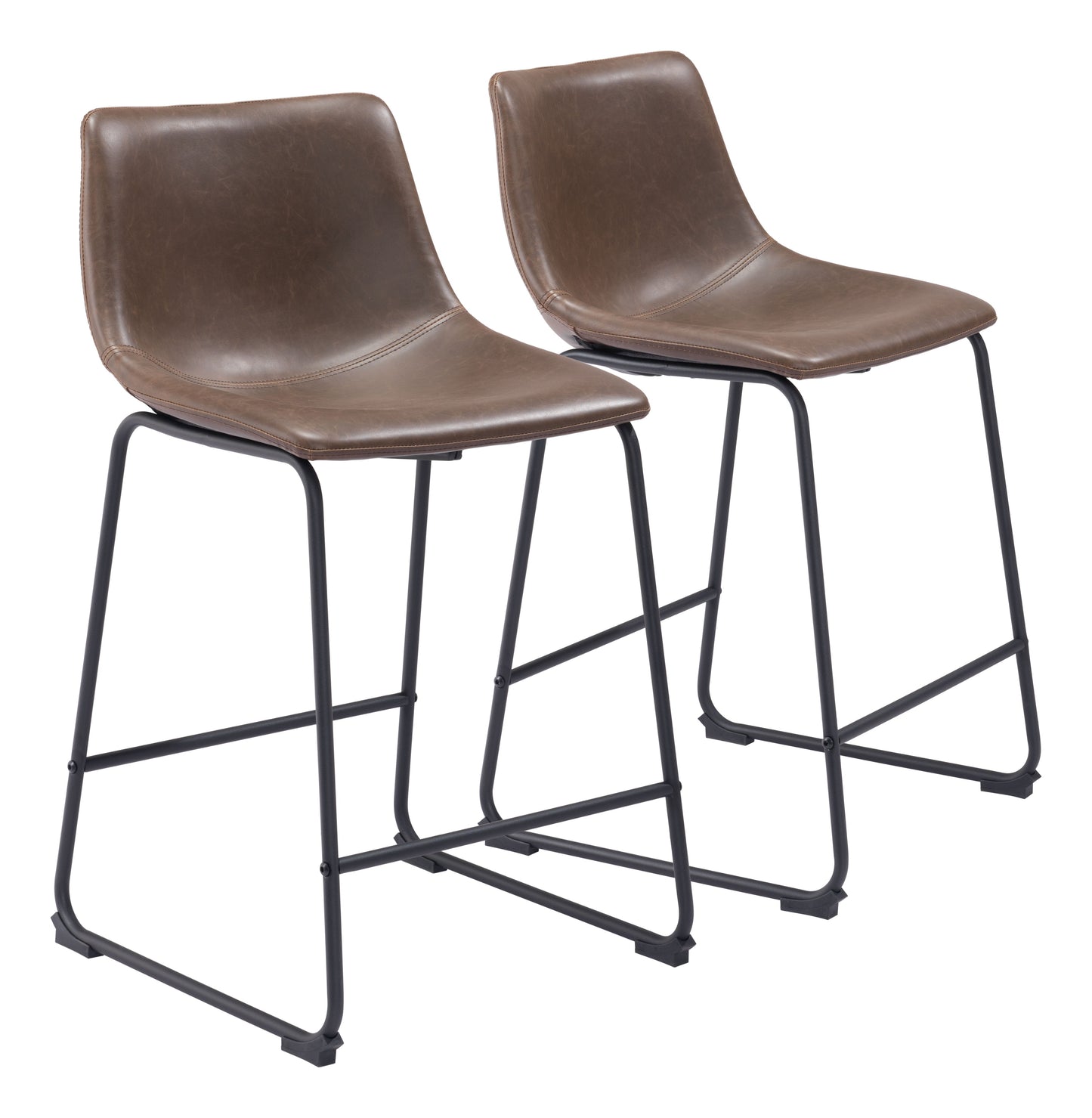 Smart Vintage Espresso Counter Stool (Set of 2) - Ornate Home