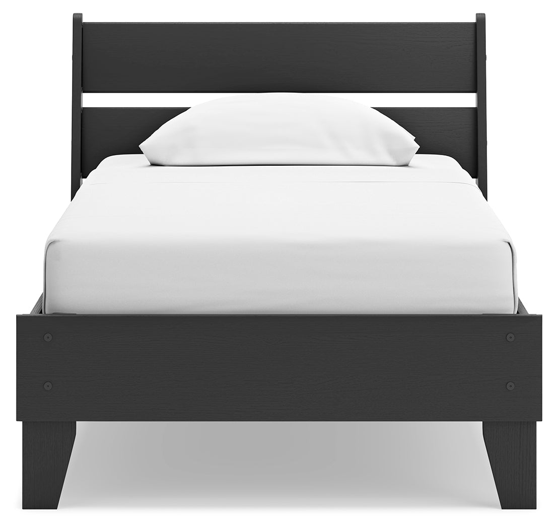 Socalle Black Twin Panel Platform Bed and Dresser- Viva Furn