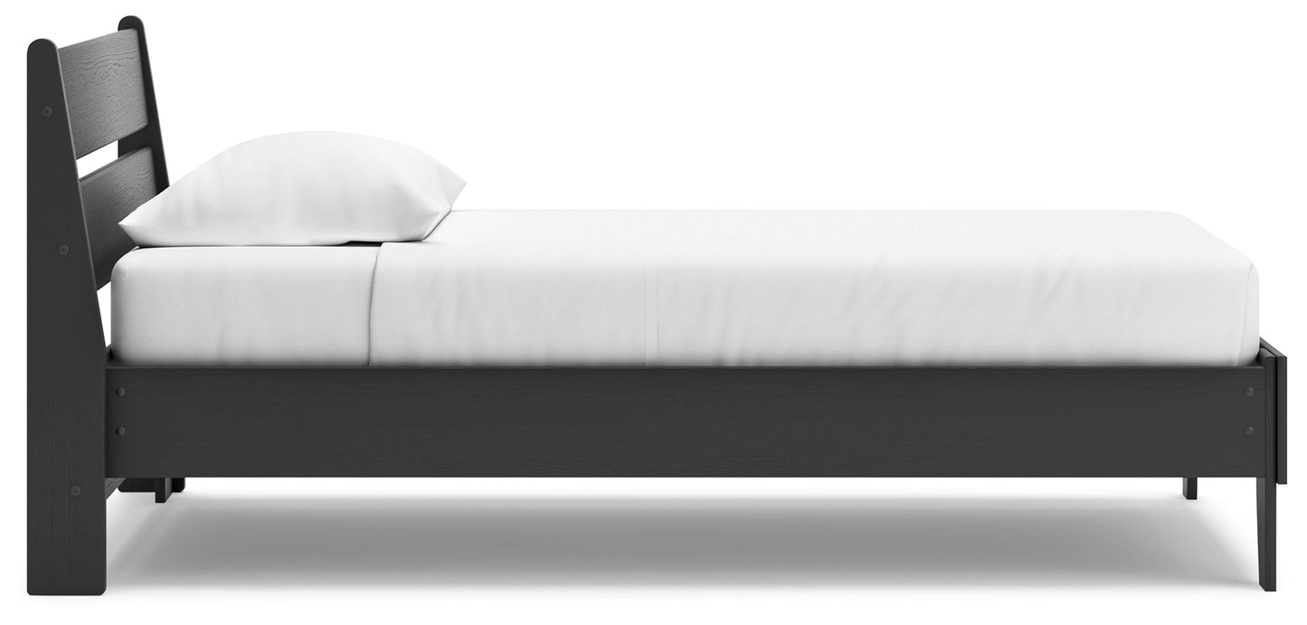 Socalle Black Twin Panel Platform Bed and Dresser- Viva Furn