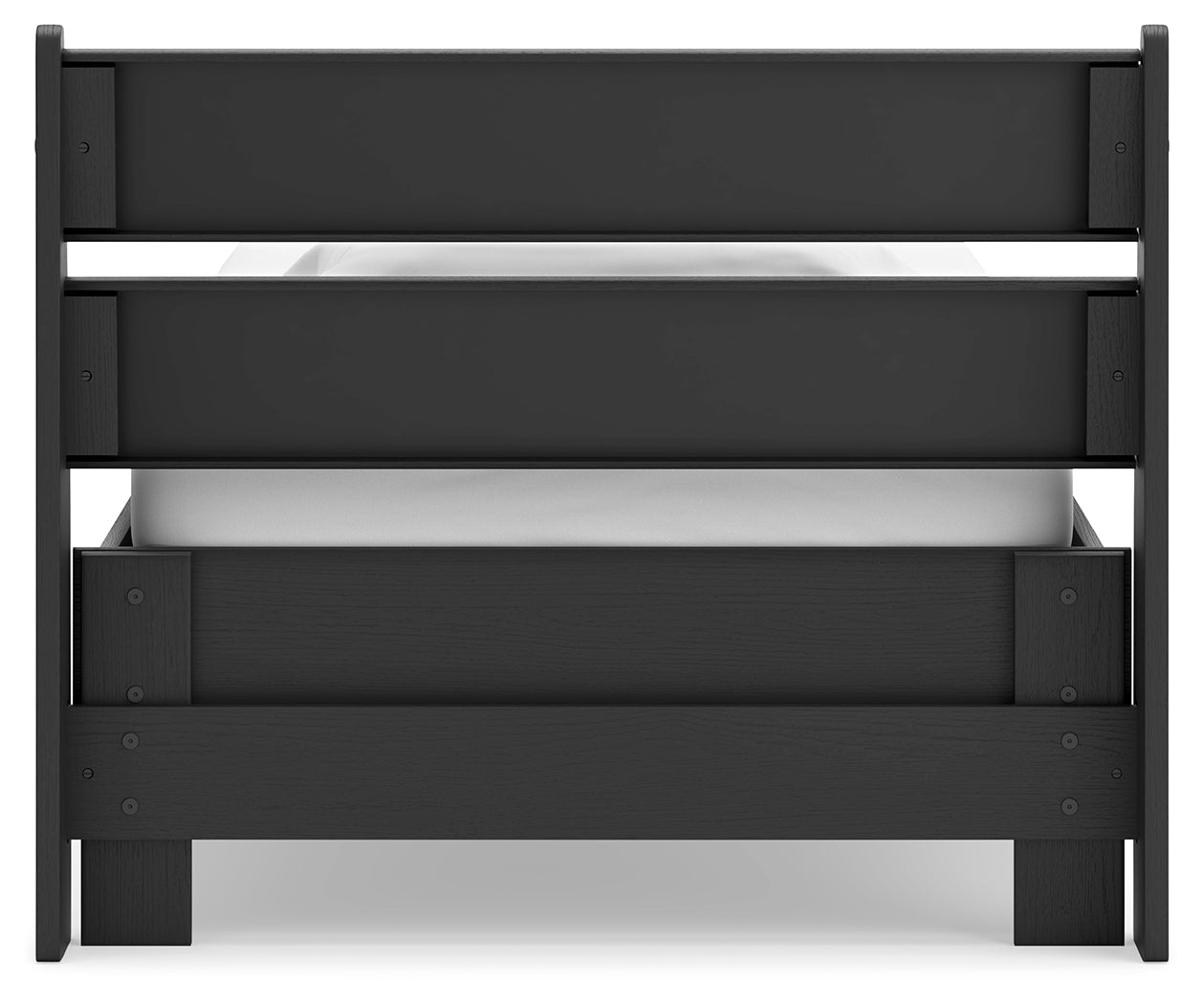 Socalle Black Twin Panel Platform Bed and Dresser- Viva Furn