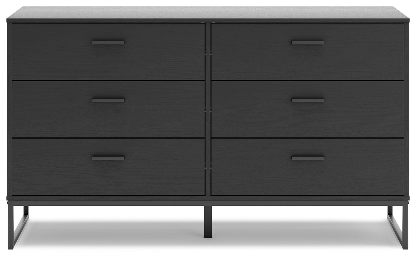 Socalle Black Twin Panel Platform Bed and Dresser- Viva Furn