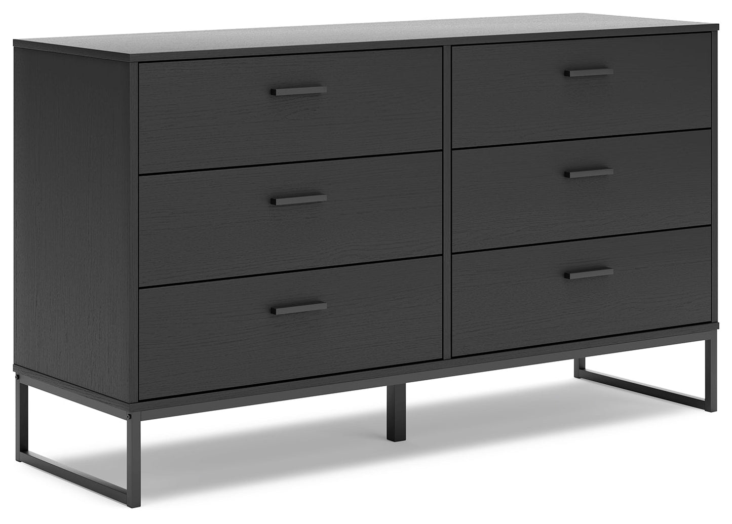 Socalle Black Twin Panel Platform Bed and Dresser- Viva Furn