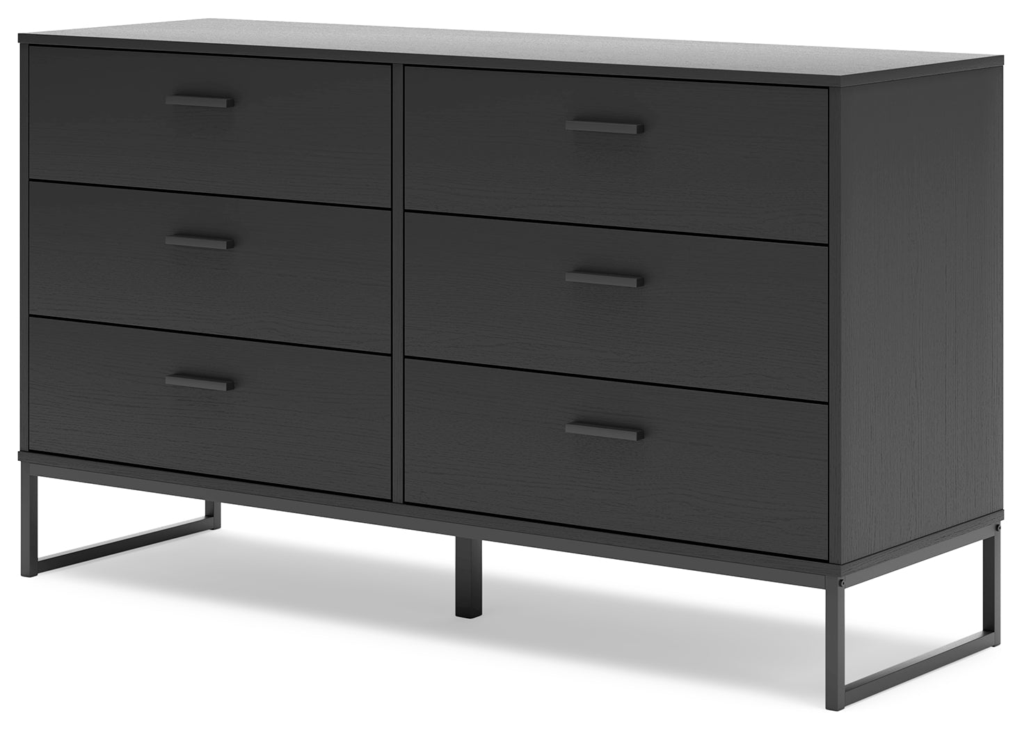 Socalle Black Twin Panel Platform Bed and Dresser- Viva Furn