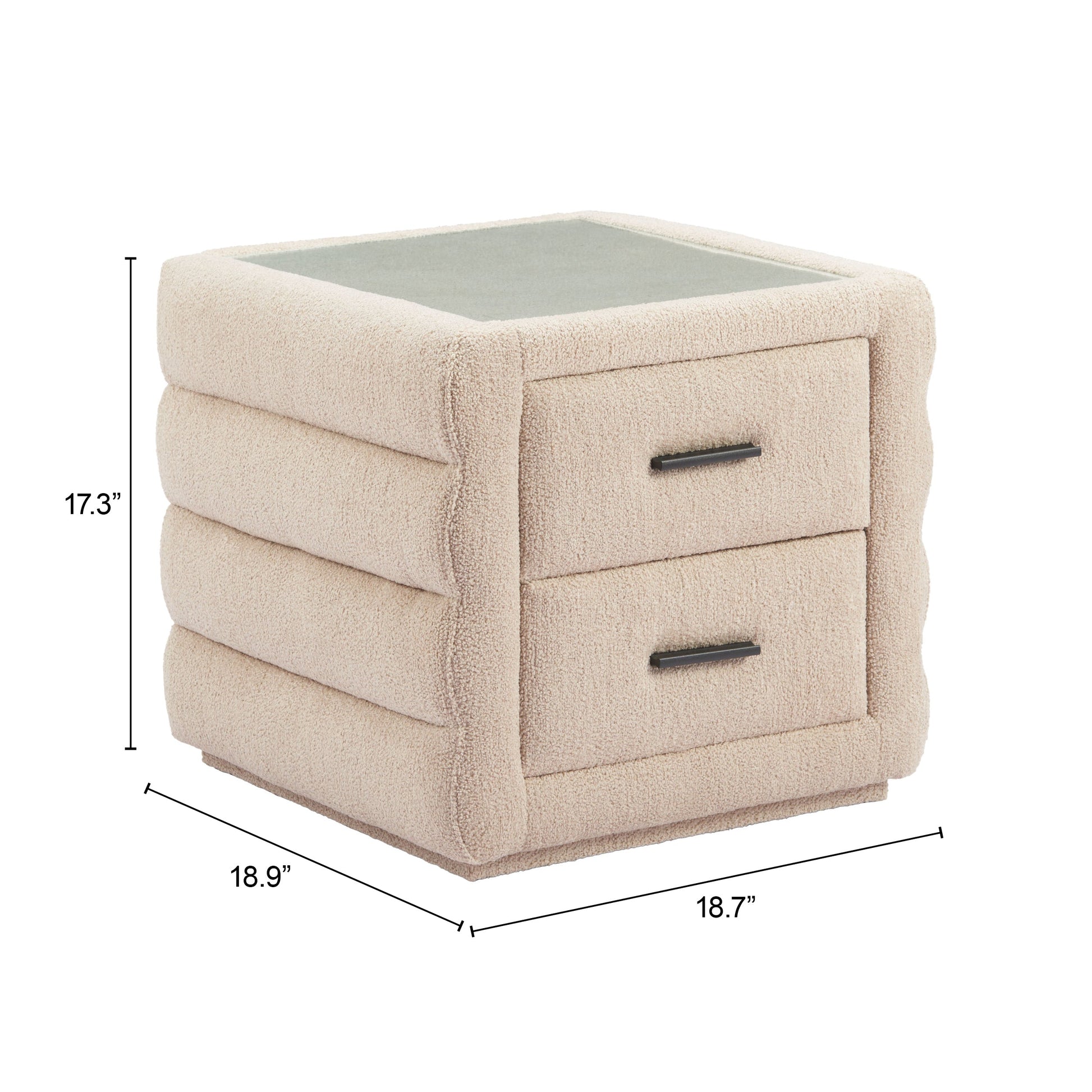 Soffice Beige Nightstand - Ornate Home