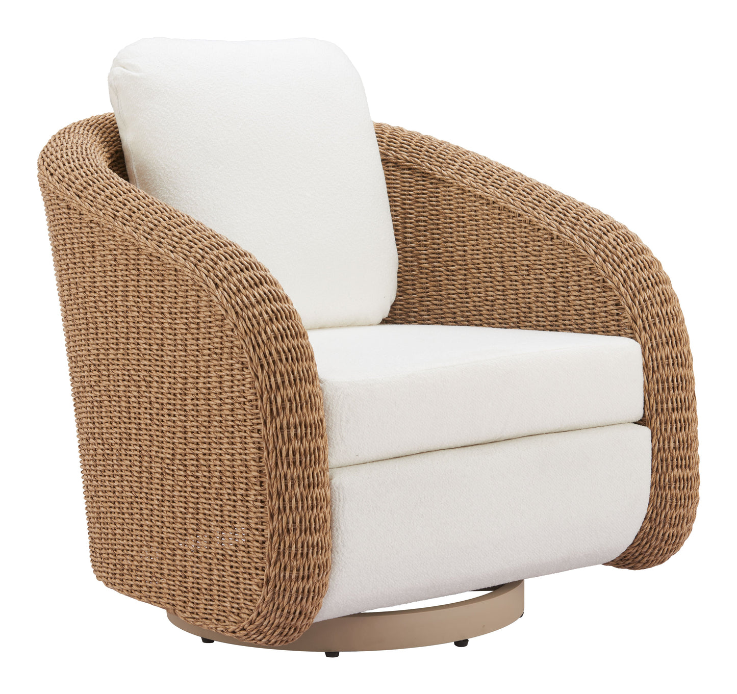 Solara Ivory Outdoor Swivel Chair - Ornate Home