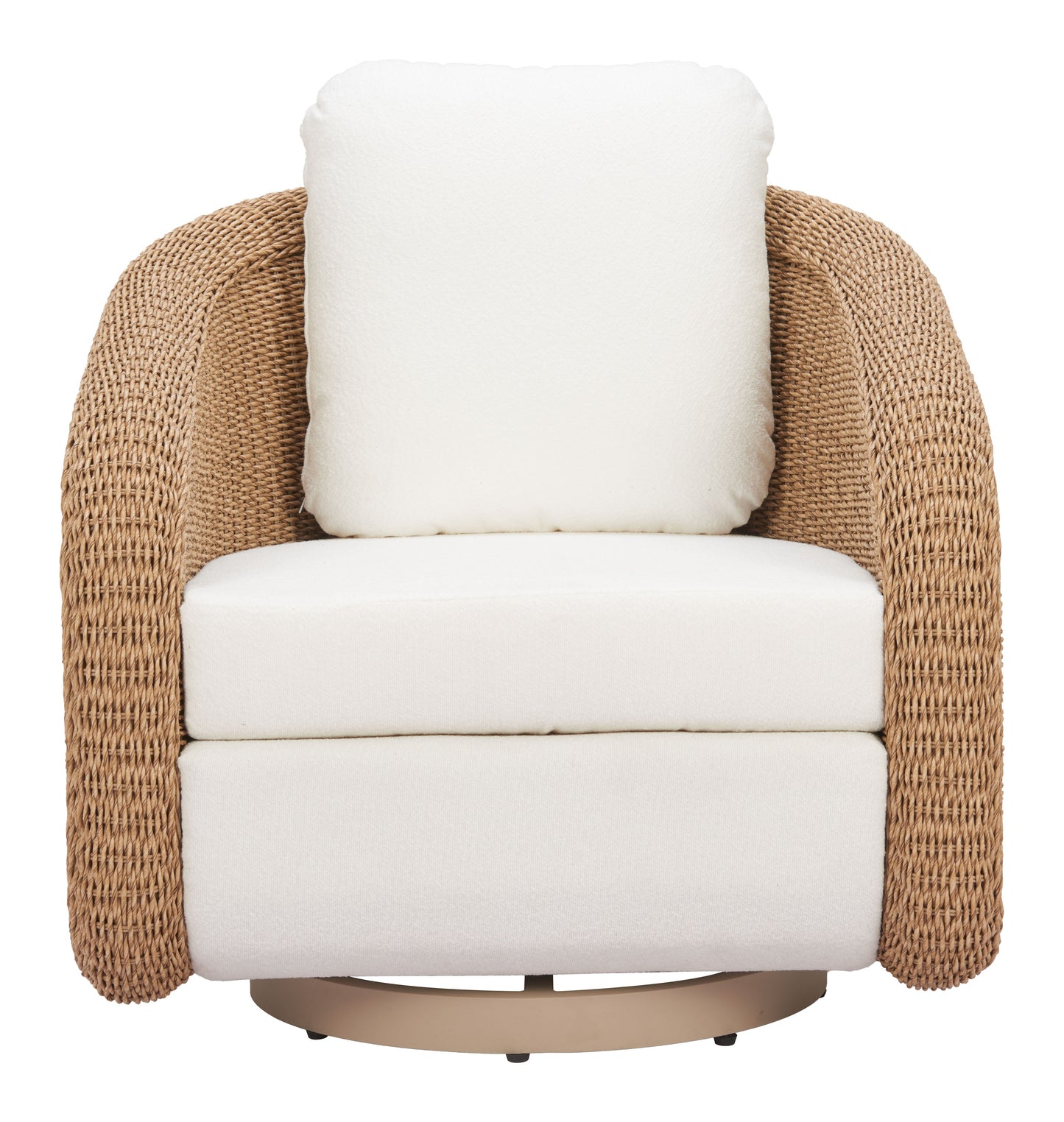Solara Ivory Outdoor Swivel Chair - Ornate Home