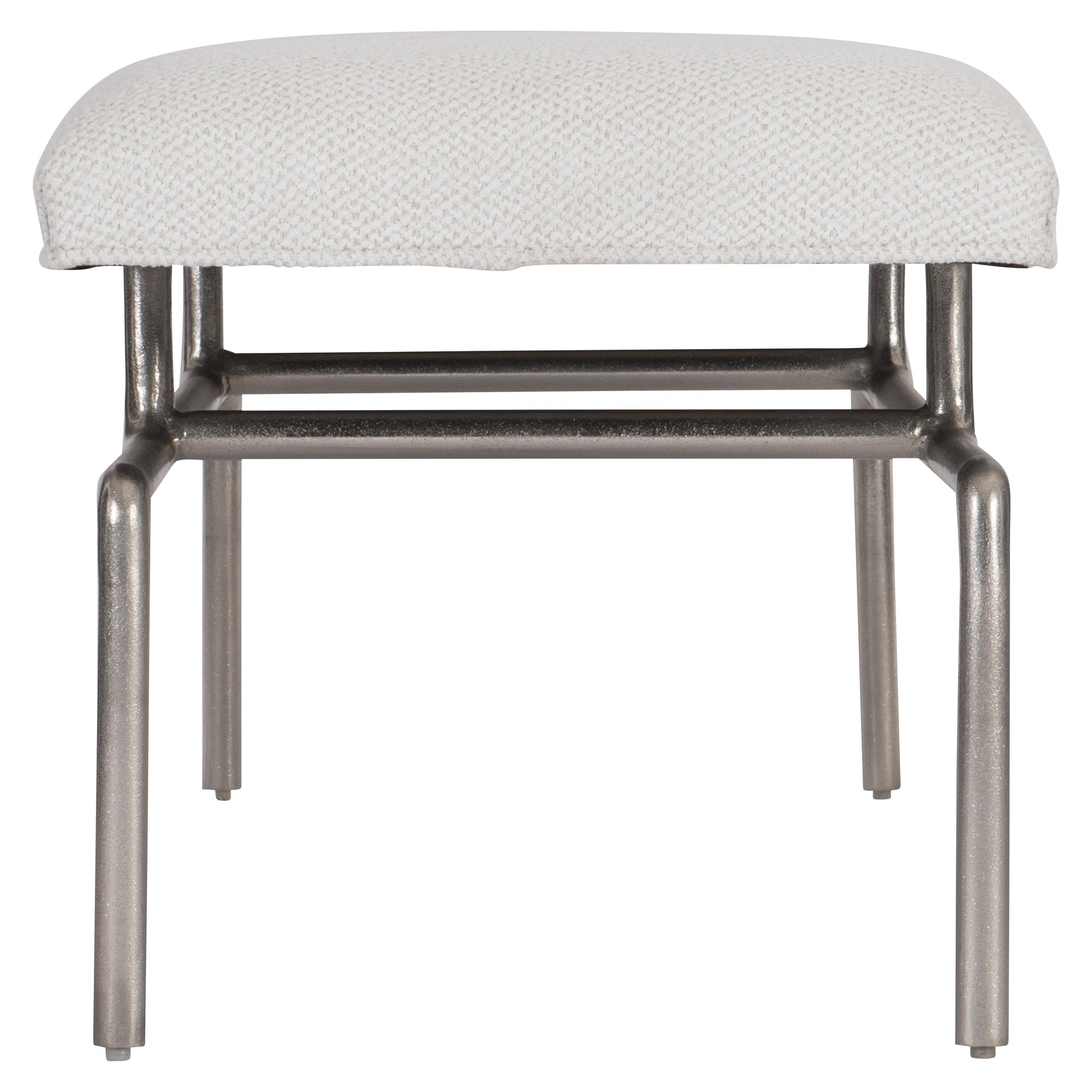 Solaria Shiny Nickel/White/Cream Bench - Ornate Home