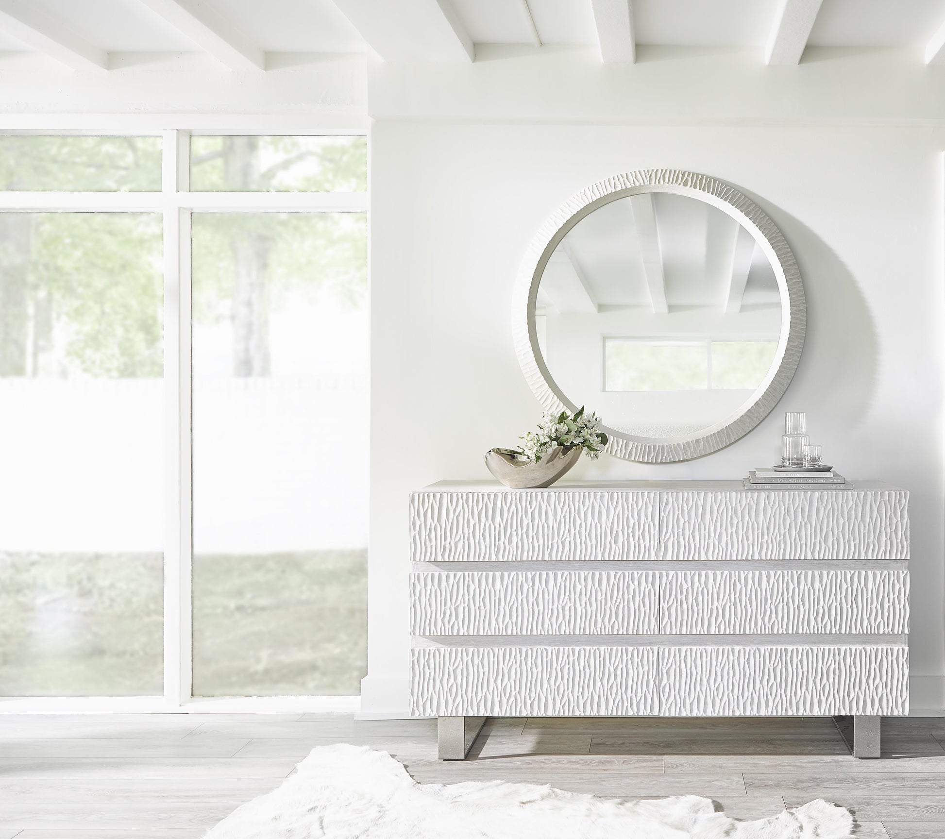 Solaria Weathered Bone Mirror - Ornate Home