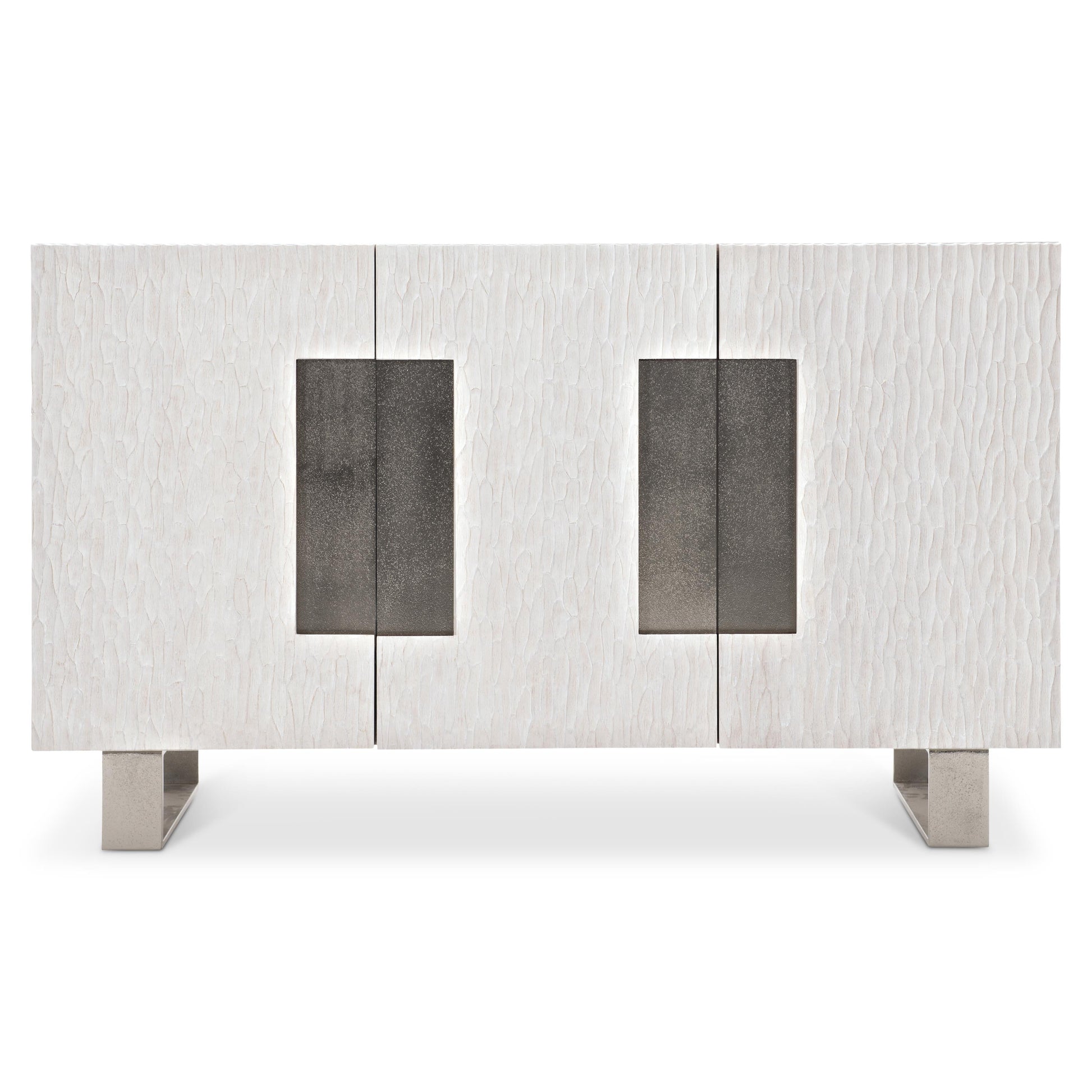 Solaria Weathered Bone/Shiny Nickel Buffet - Ornate Home