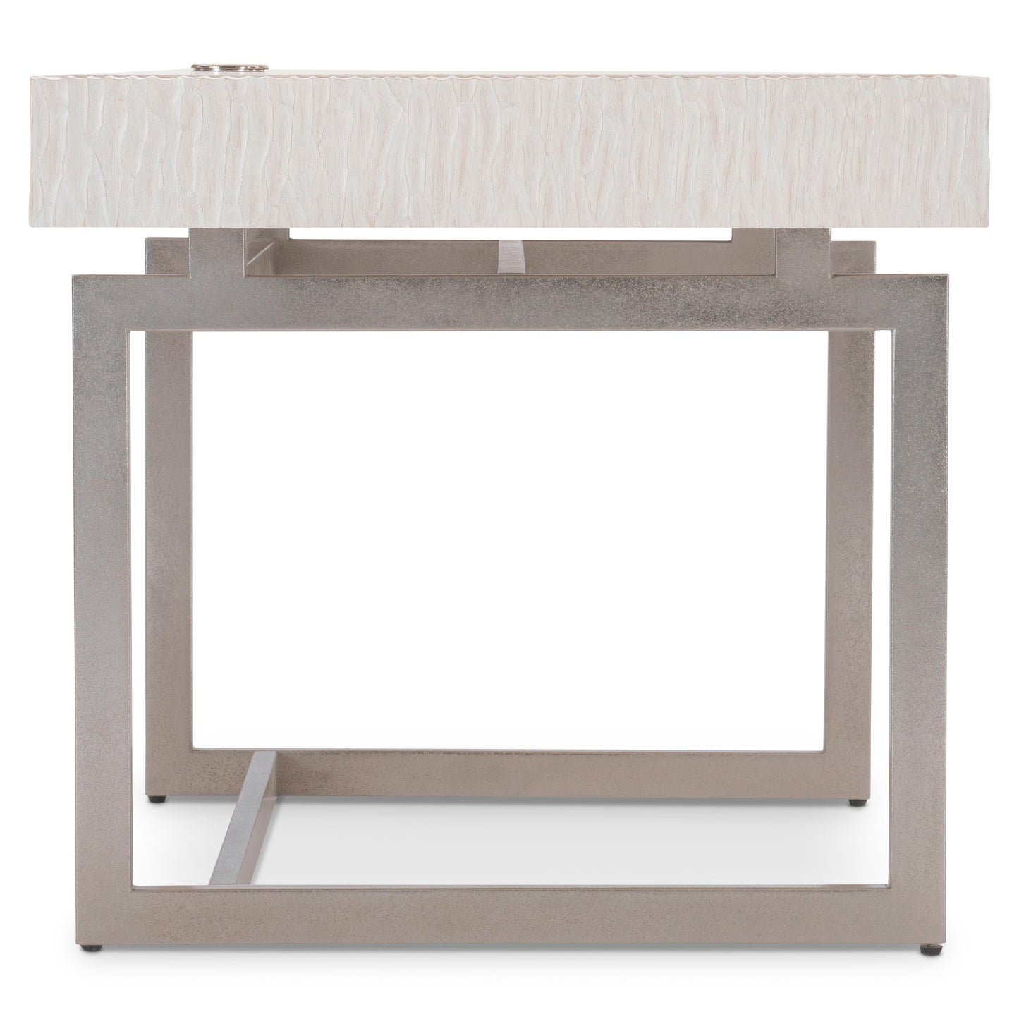 Solaria Weathered Bone/Shiny Nickel Desk - Ornate Home