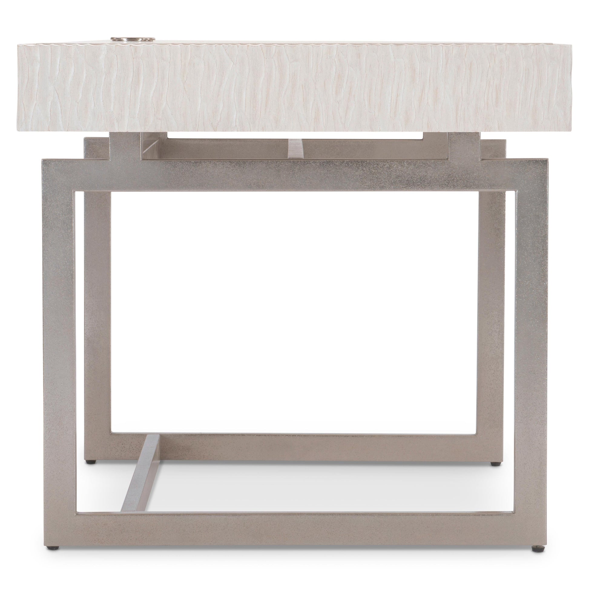 Solaria Weathered Bone/Shiny Nickel Desk - Ornate Home