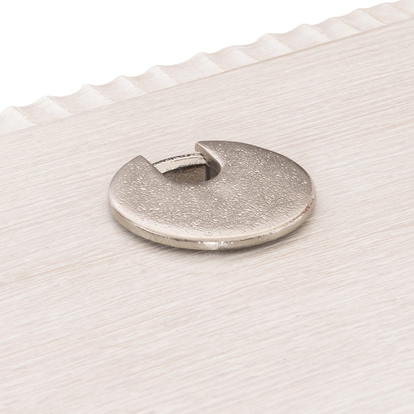Solaria Weathered Bone/Shiny Nickel Desk - Ornate Home