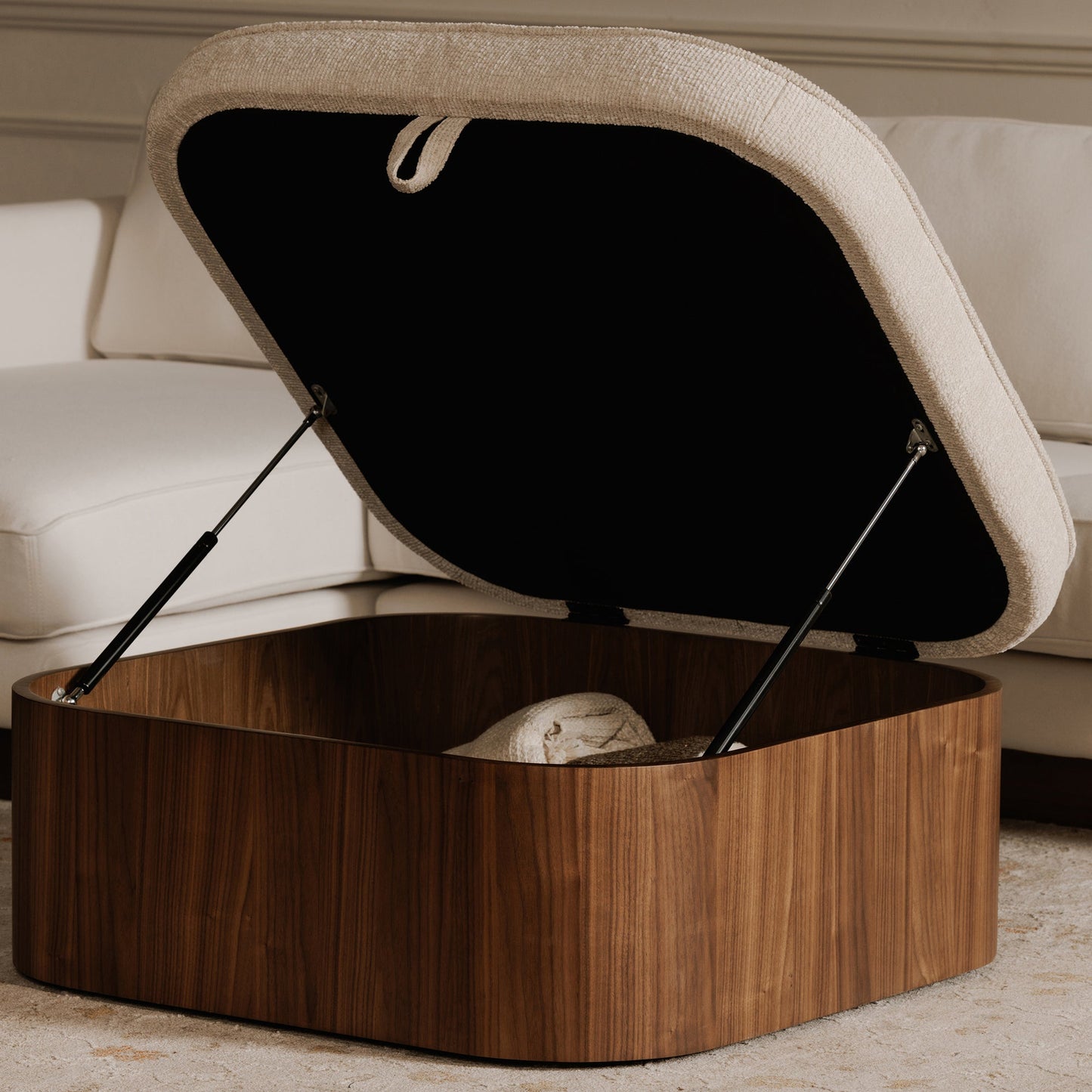 Sonny Walnut Ottoman - Ornate Home
