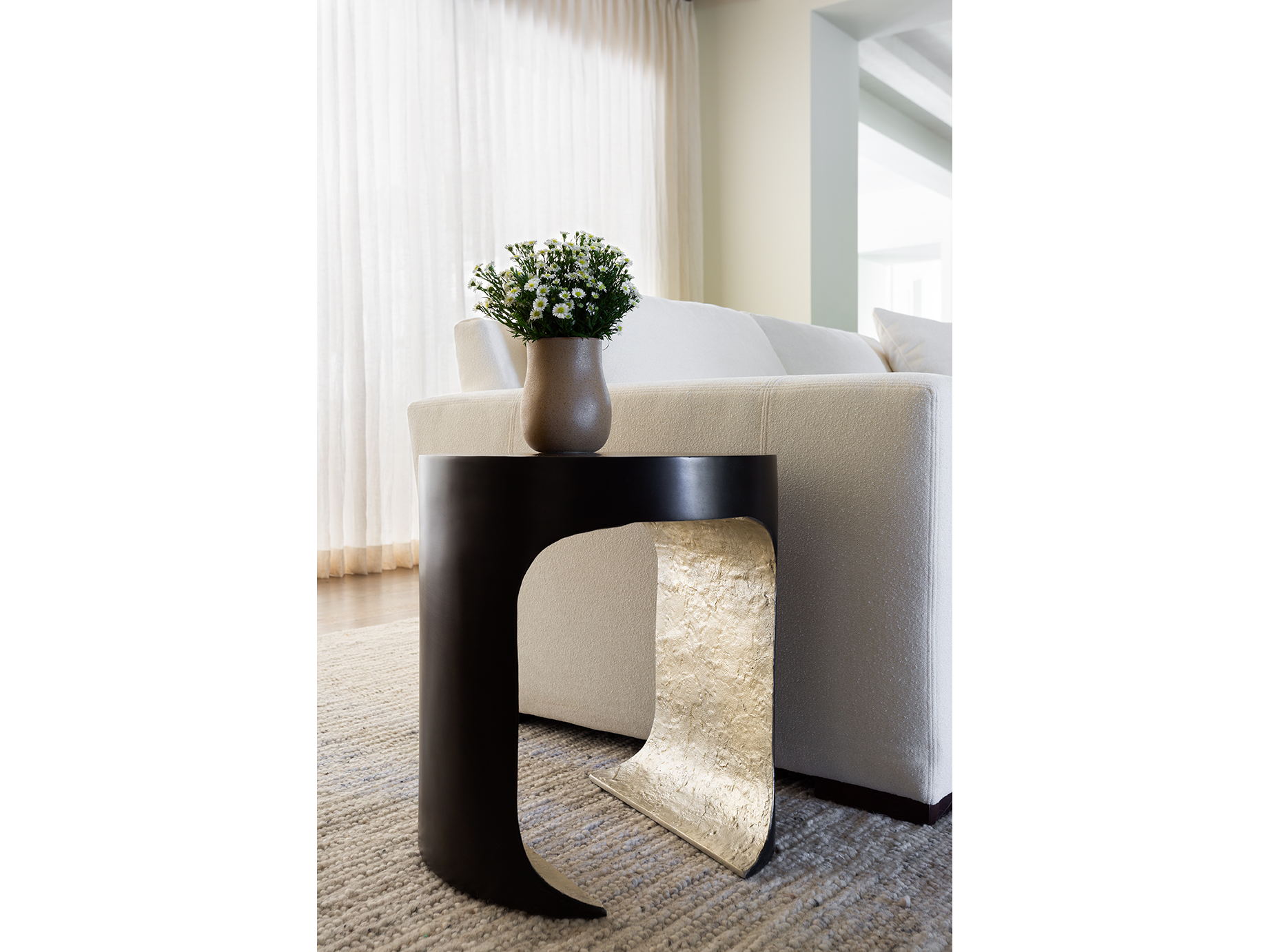 Sonora Blakened Bronze/Silver Leaf Side Table - Ornate Home