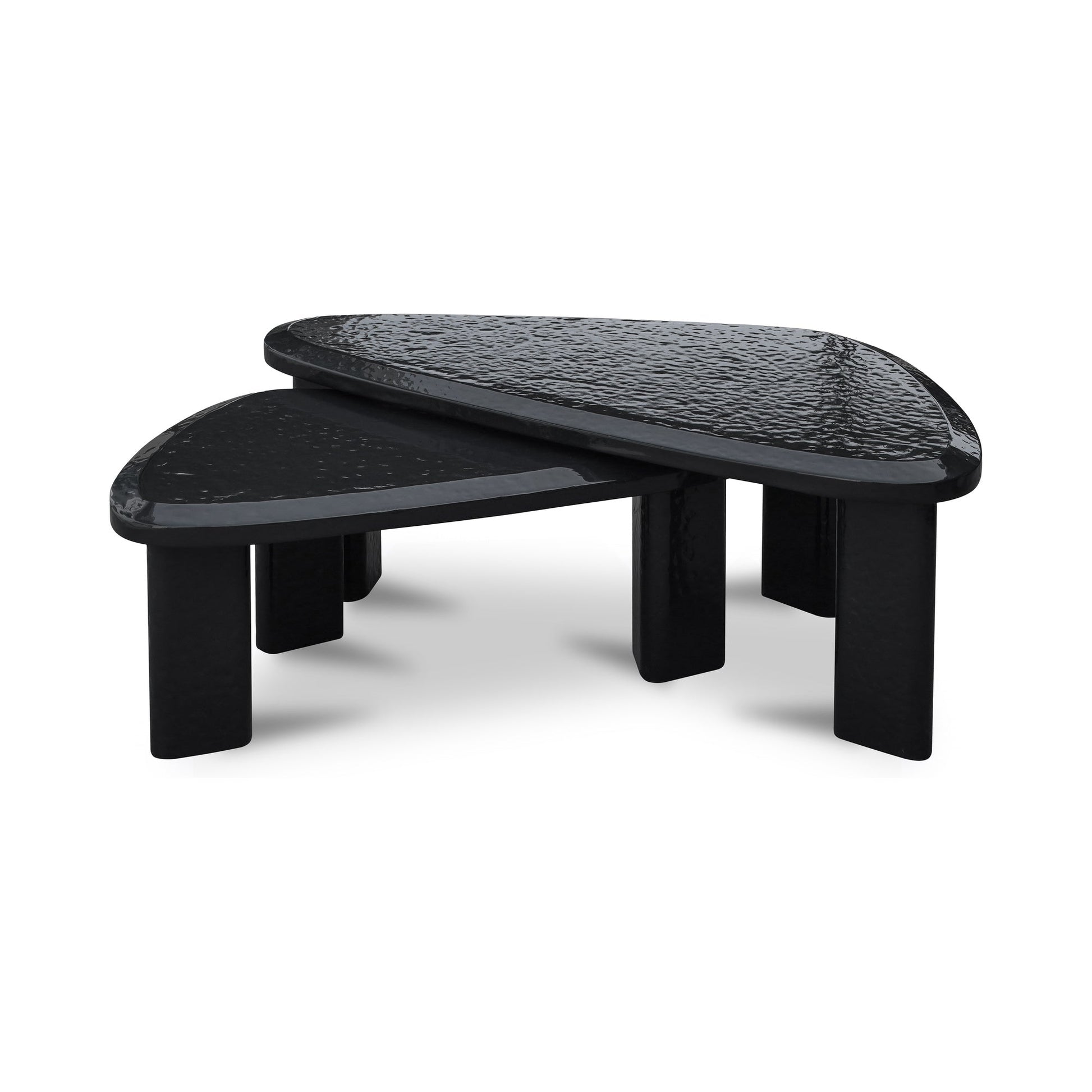 Sophie Charcoal Lacquer Outdoor Nesting Table Set - Ornate Home