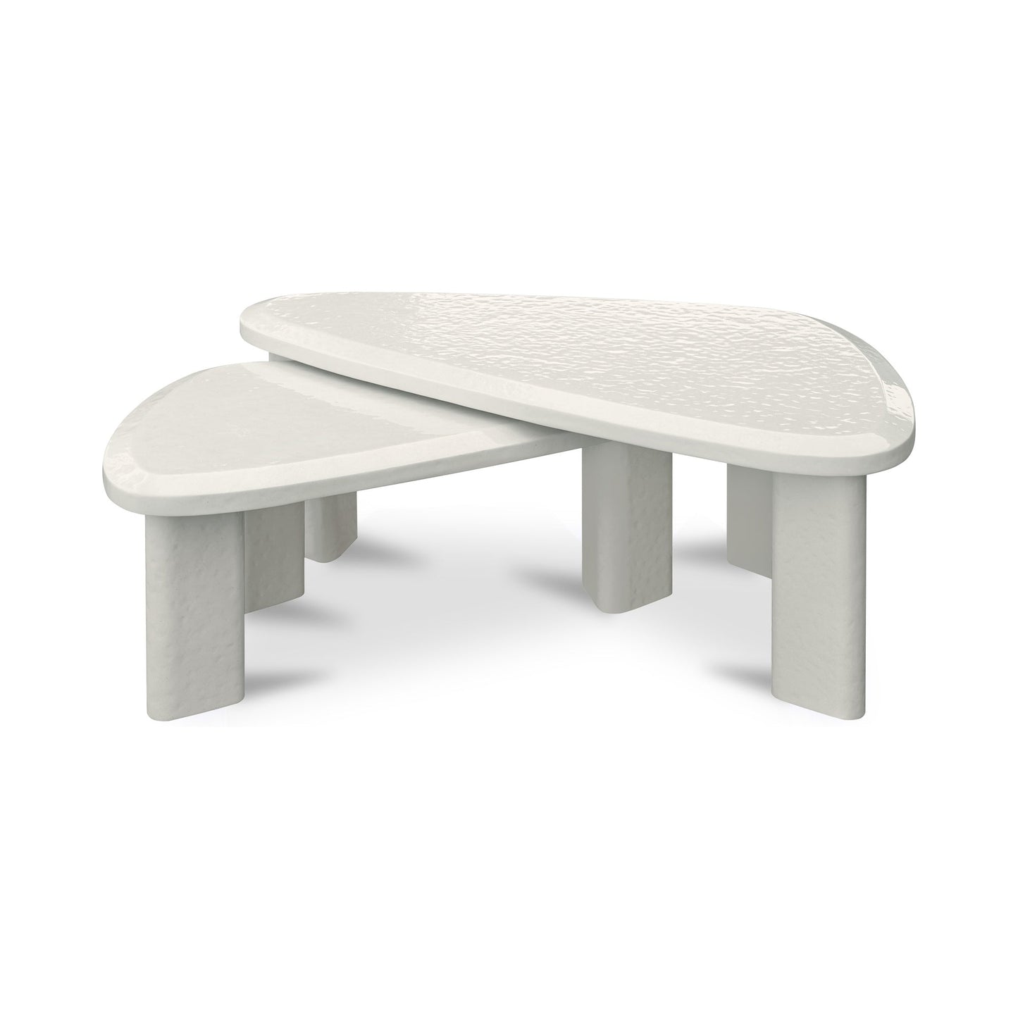 Sophie Cream Lacquer Outdoor Nesting Table Set - Ornate Home