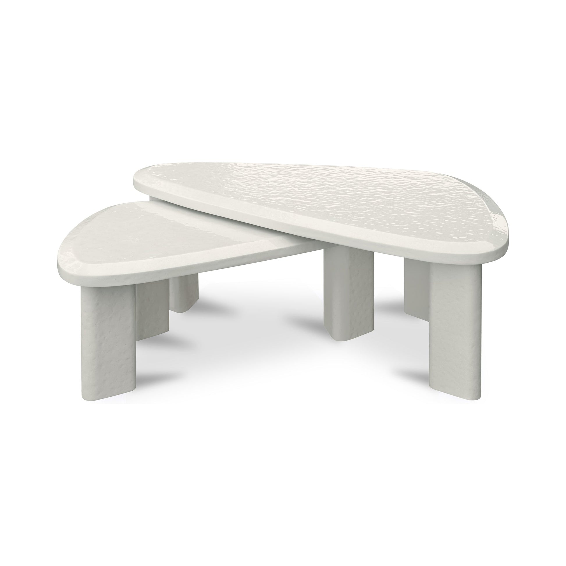 Sophie Cream Lacquer Outdoor Nesting Table Set - Ornate Home