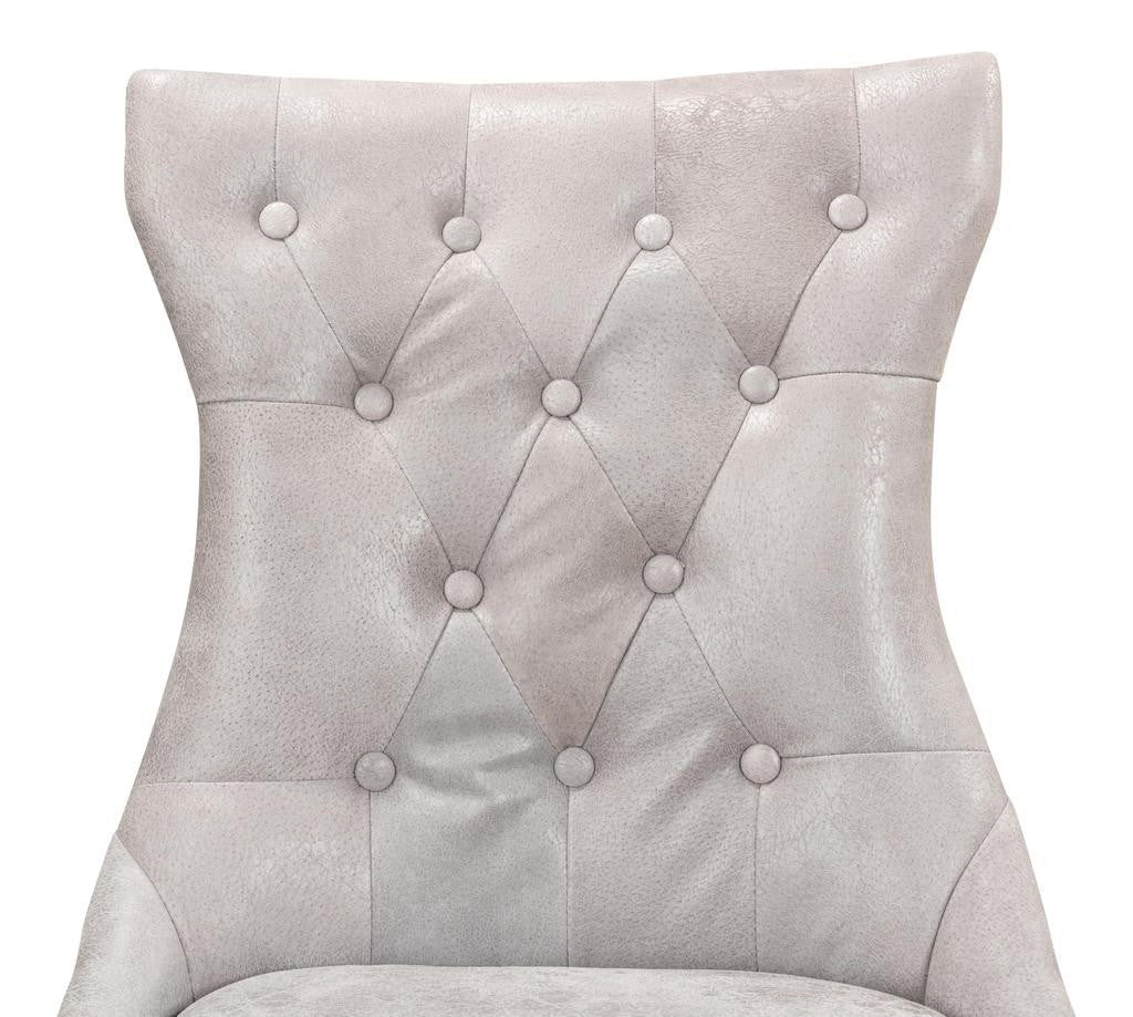 Sophie Grey Side Chair Leather (Set of 2) - Ornate Home